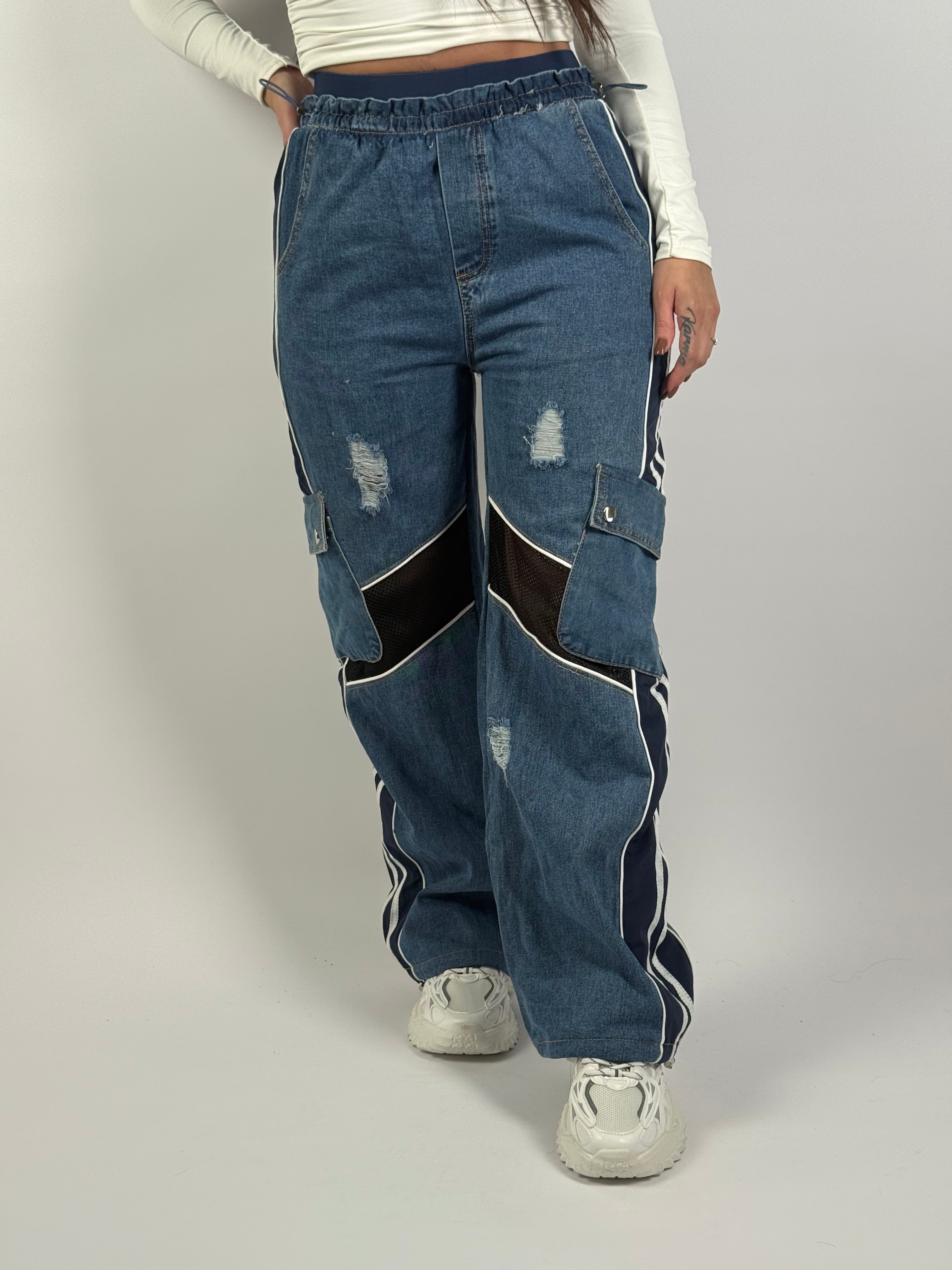 Jeans 0707 Biker Wide Leg Blauw