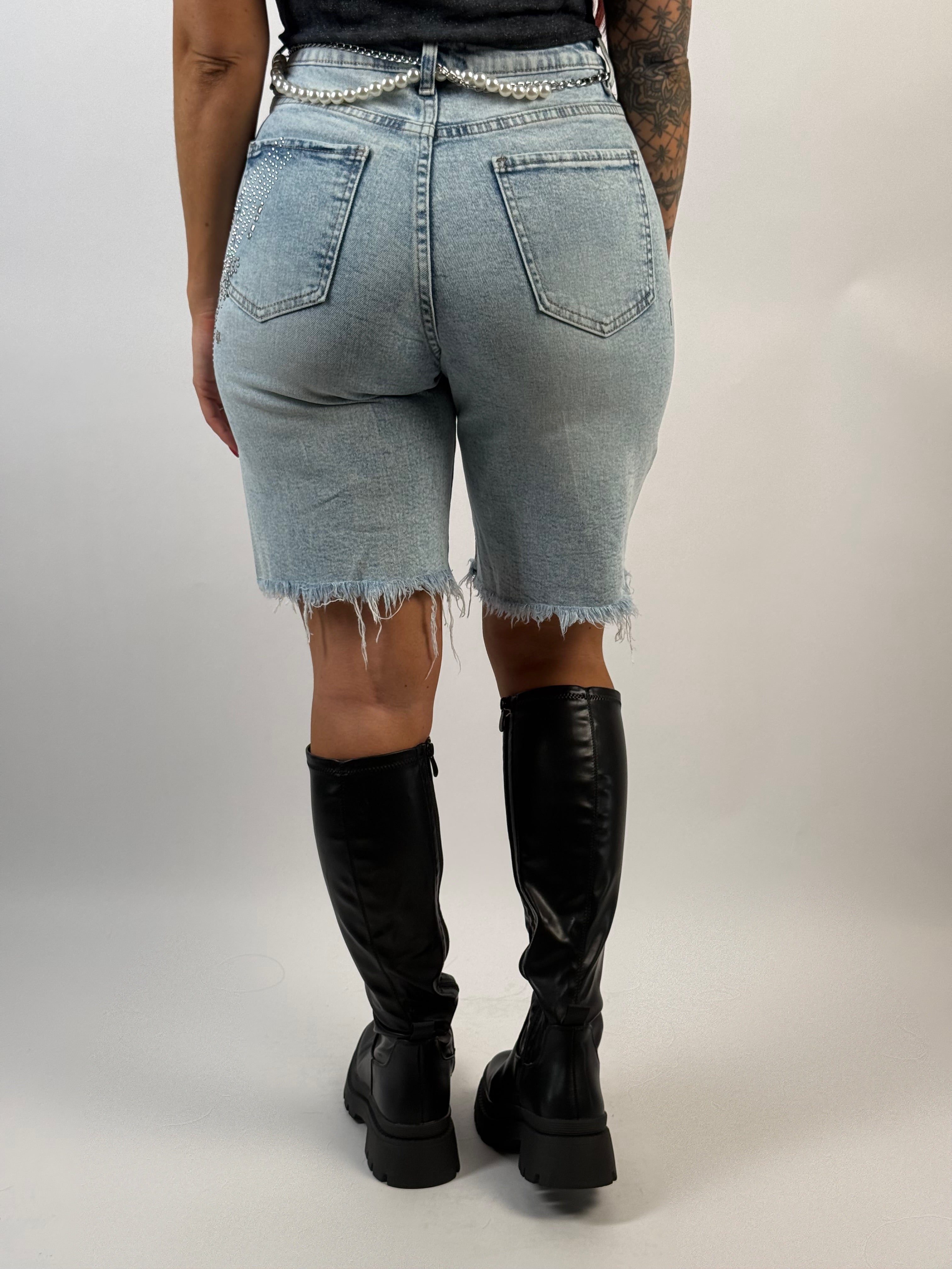 Jeans Short L 1212 Belt Blauw
