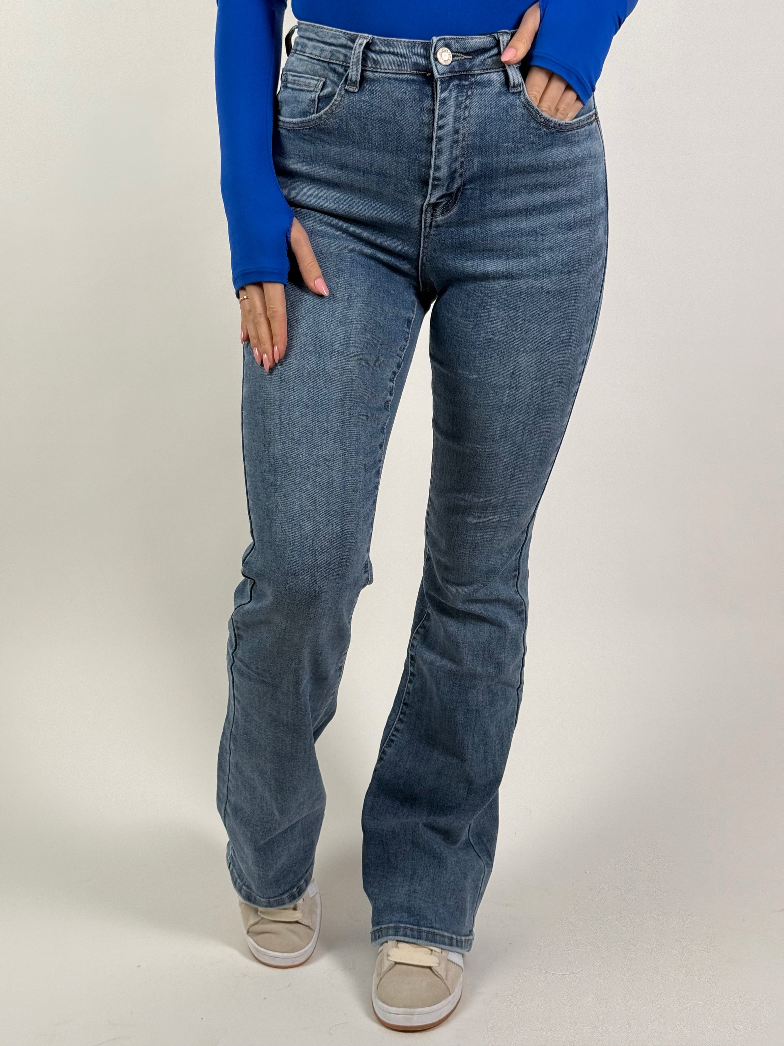 Jeans L 341-3 Extra Long Flared Blauw