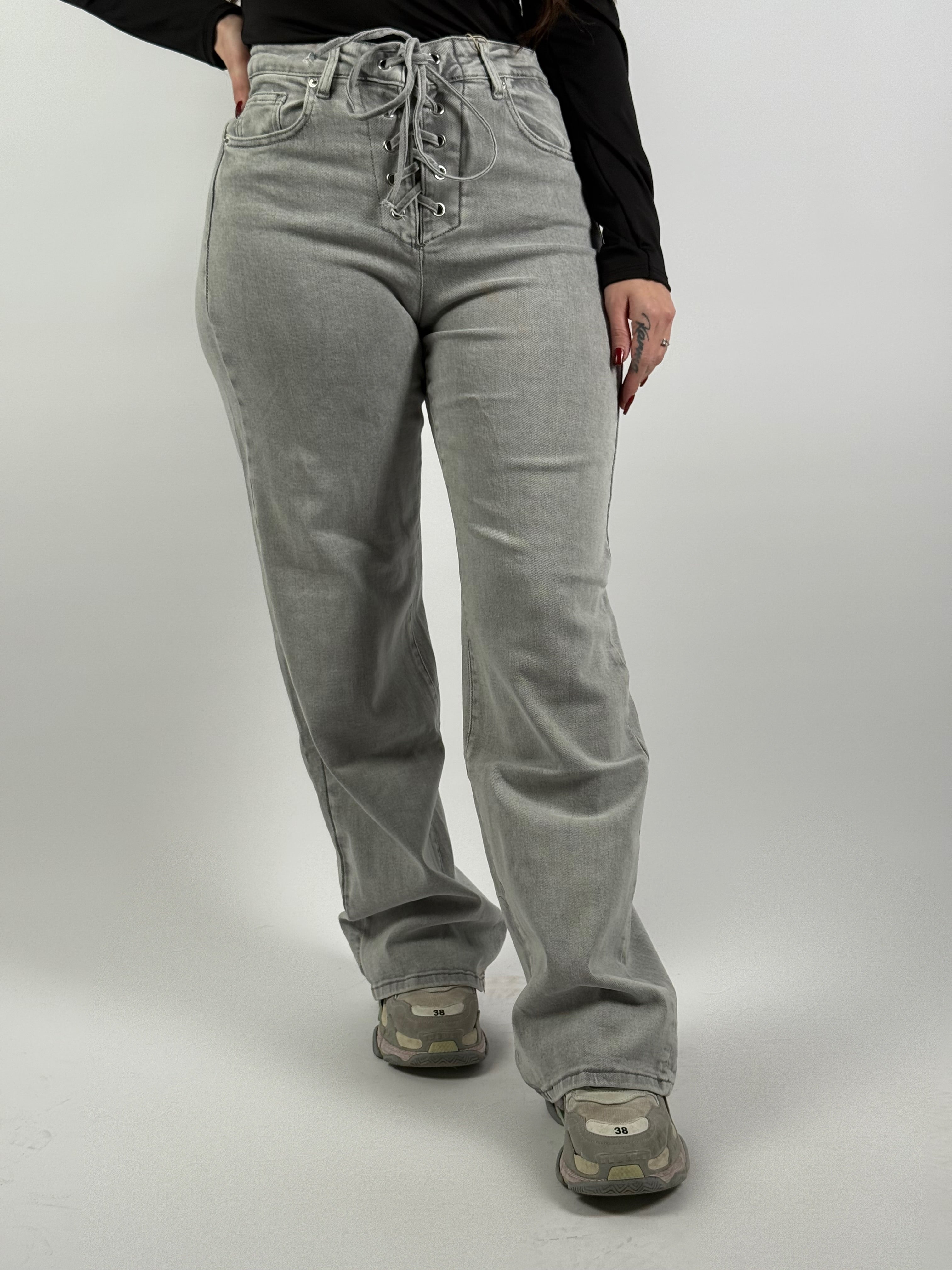 Jeans L 3367-3 Veter Wide Leg Grijs