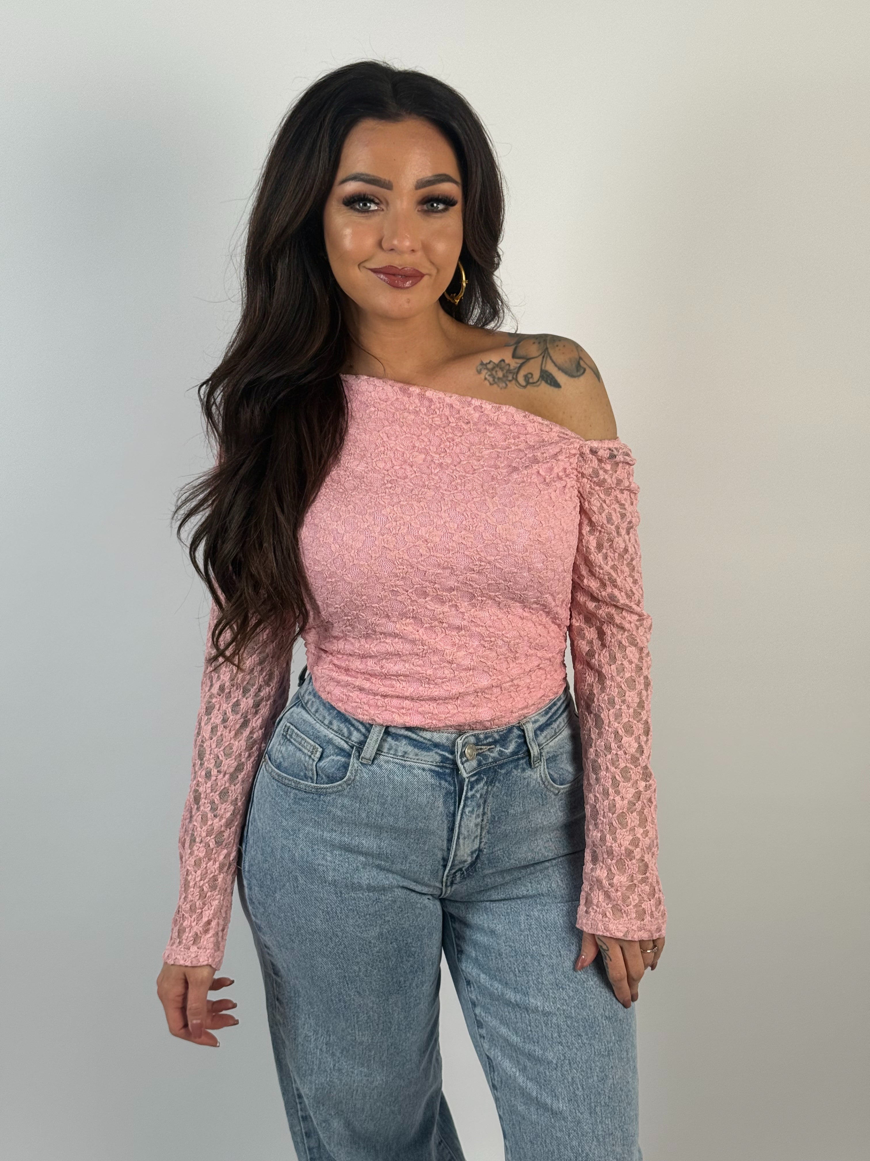 Top Kant Off Sh. Roze