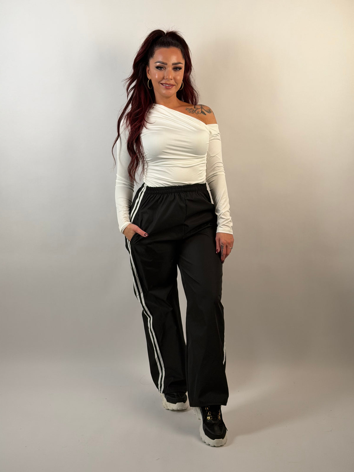 Broek Sporty Wide Zwart