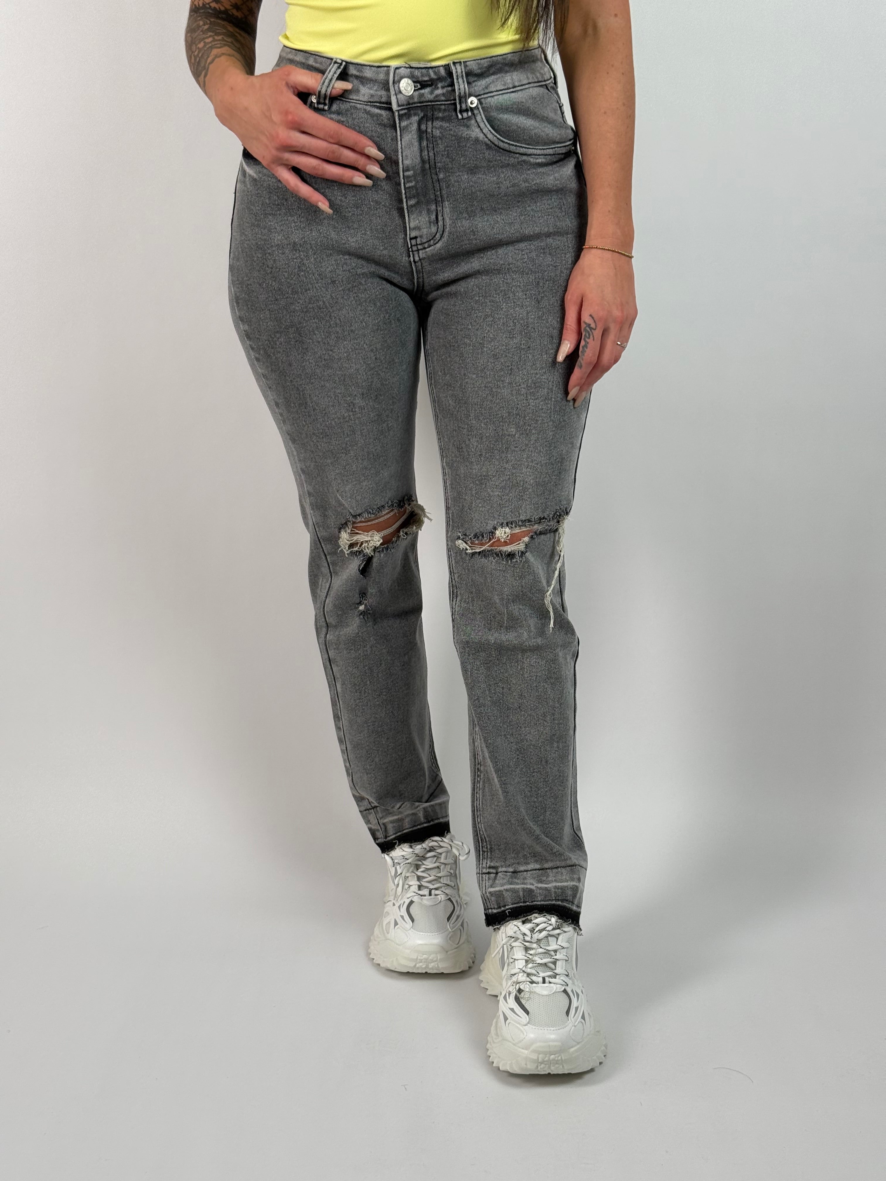 Jeans K Mom/Straight 728-2 Grijs