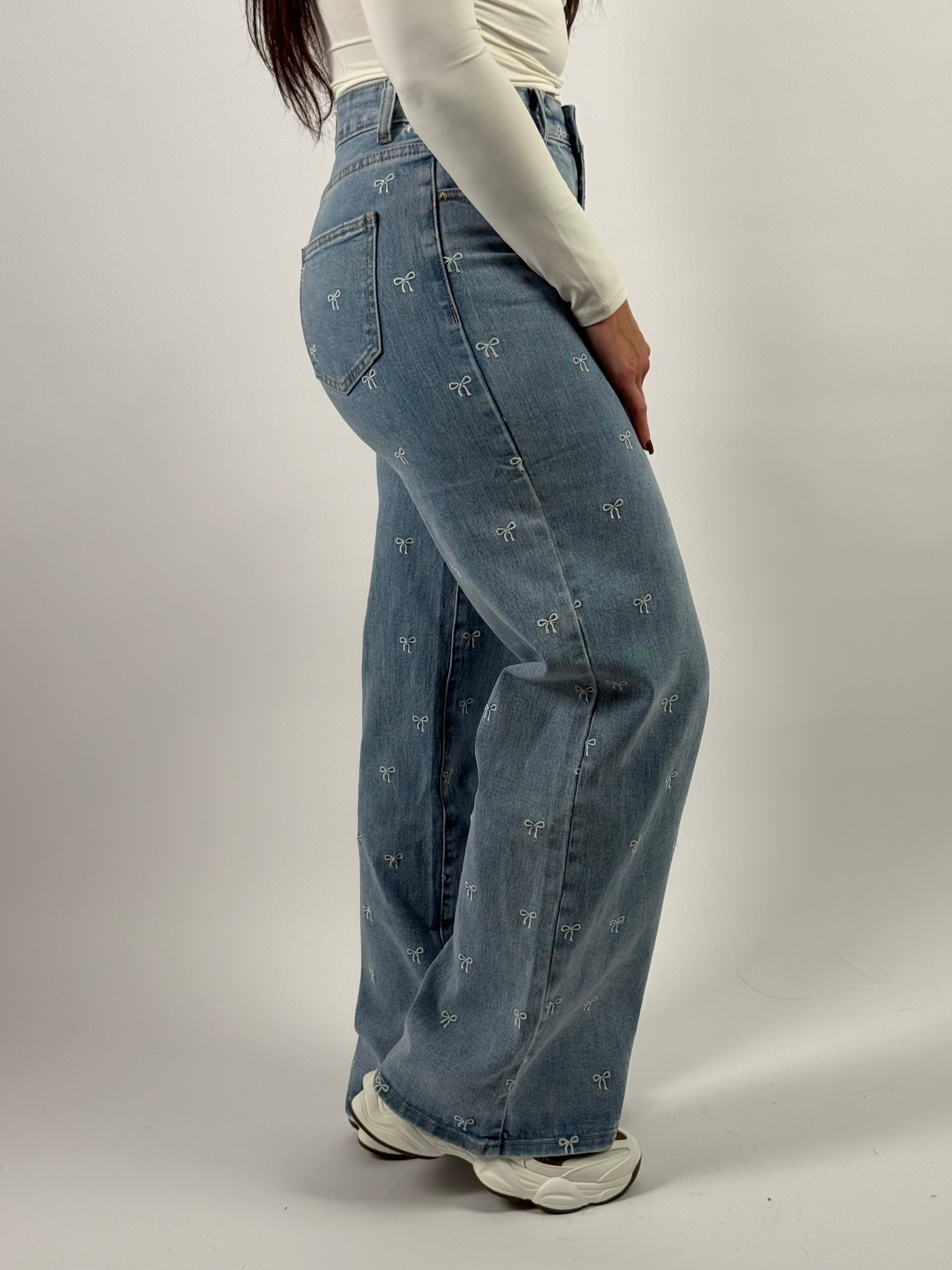 Jeans M 898 Strik Wide Leg Blauw