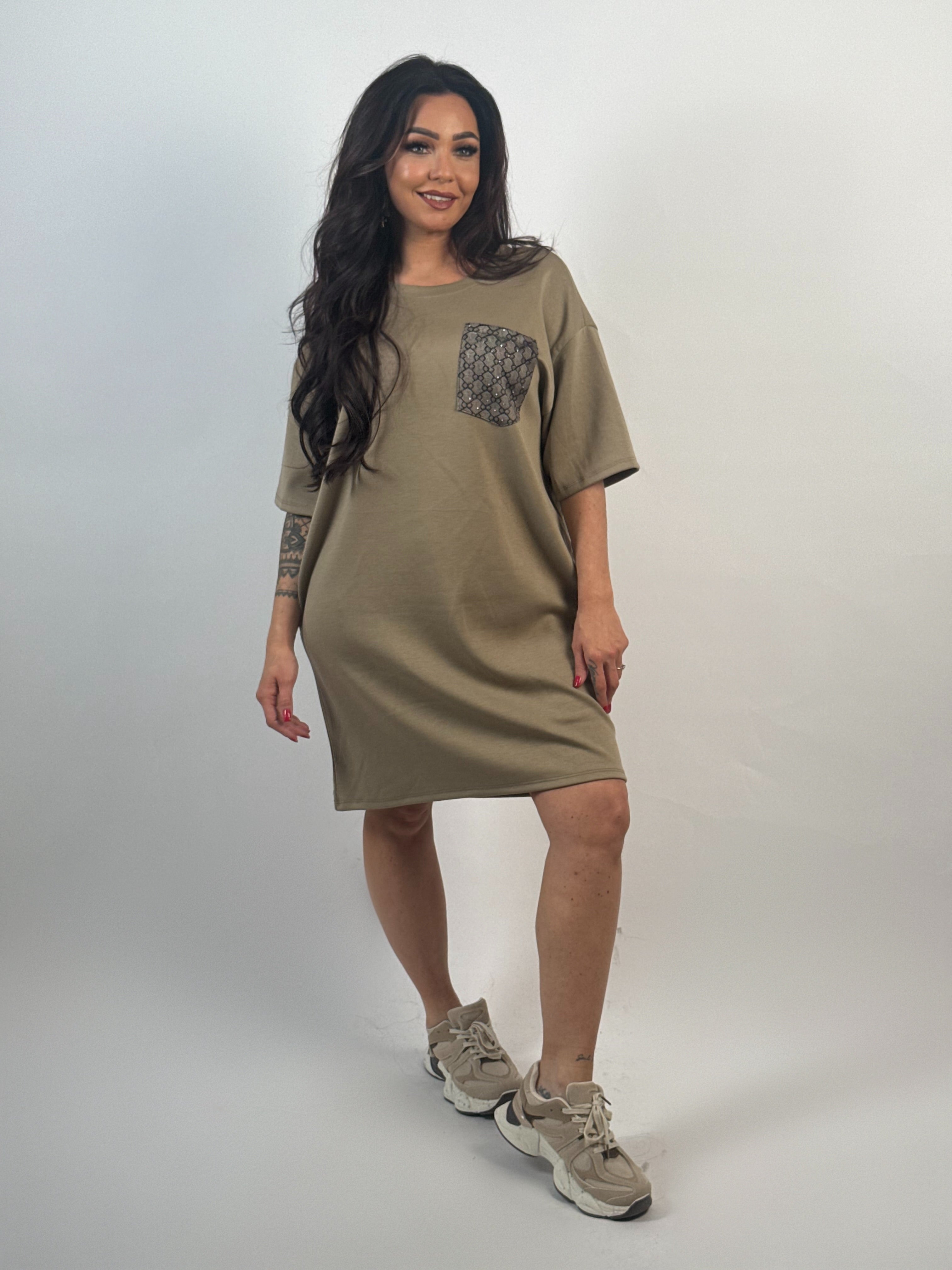 Jurk Sky Pocket Taupe