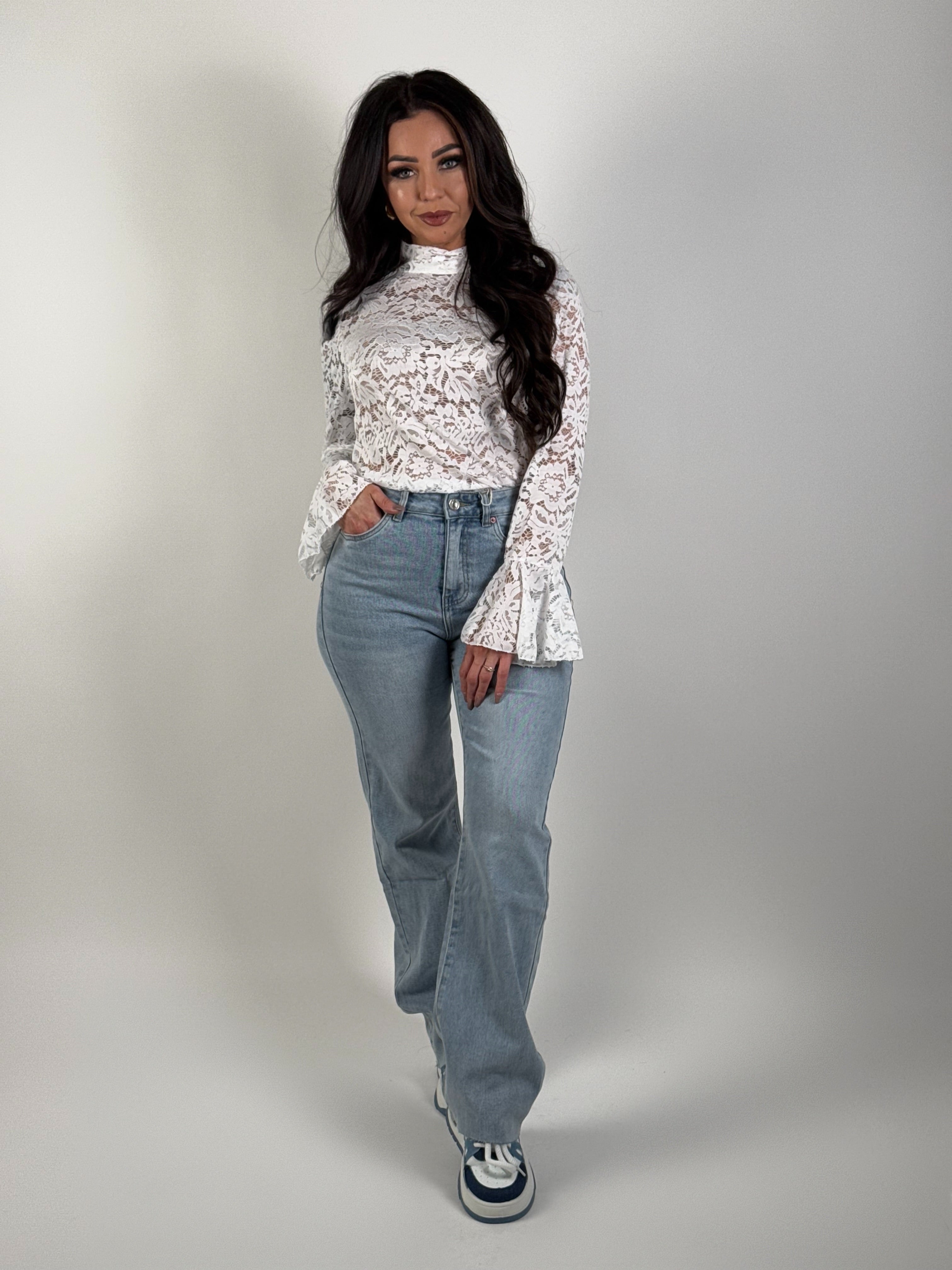 Jeans V 8646 Wide Leg Blauw