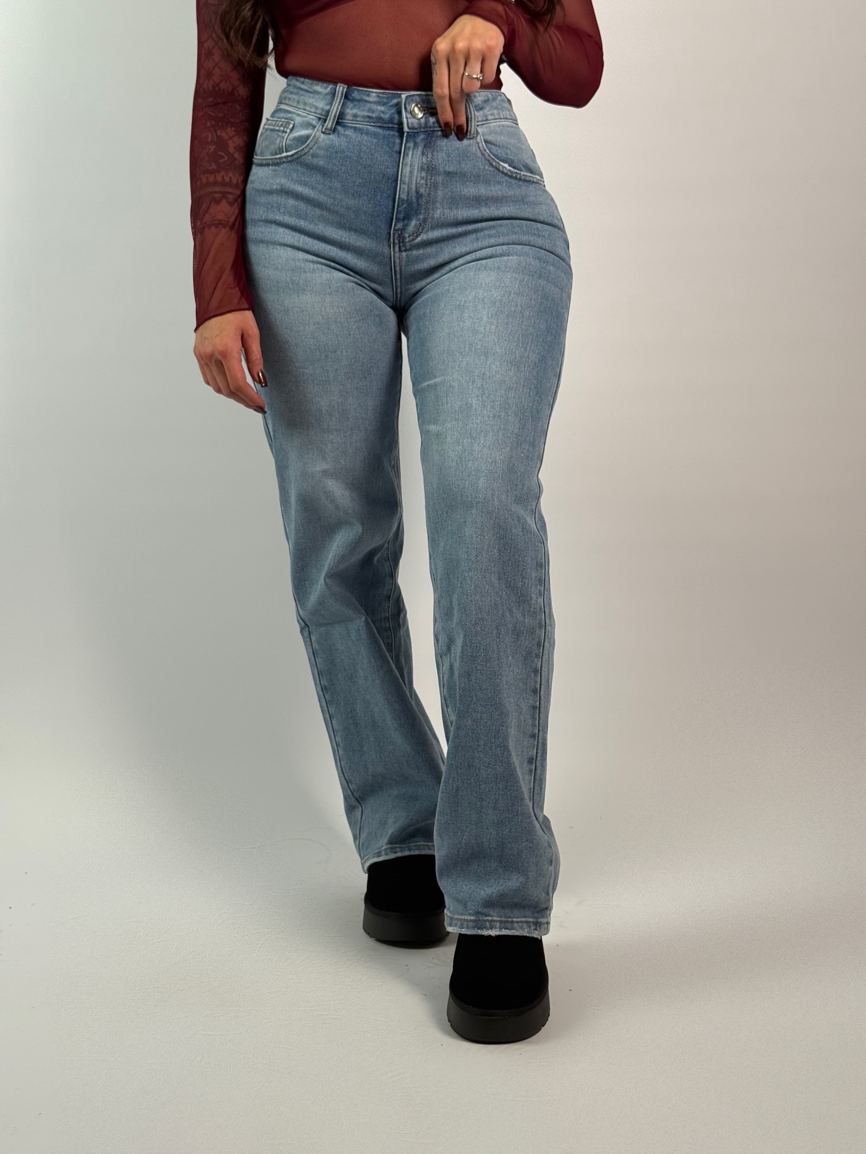 Jeans B 105Y Glitter Wide Leg Blauw