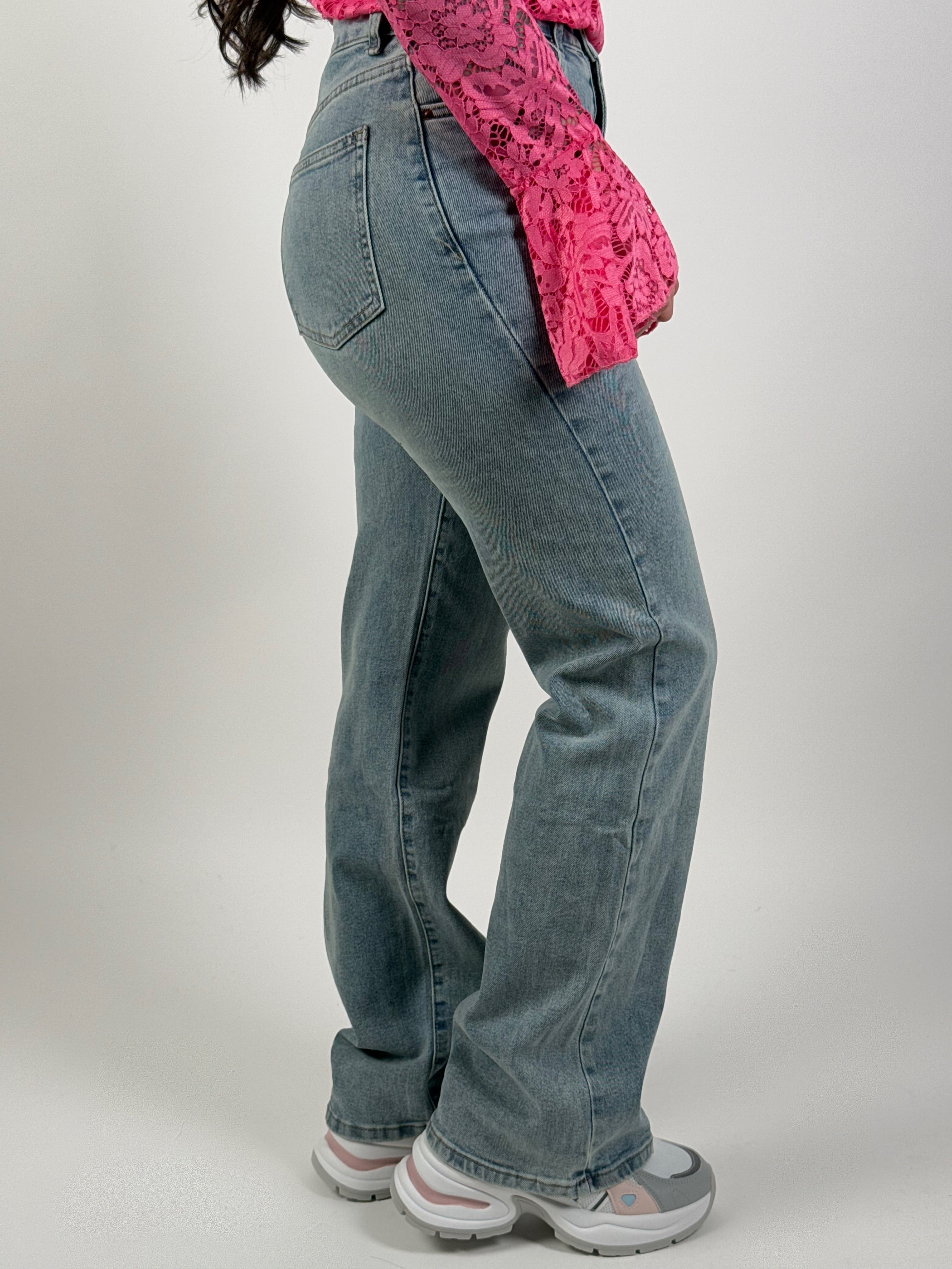 Jeans V 8647 Wide Leg Blauw