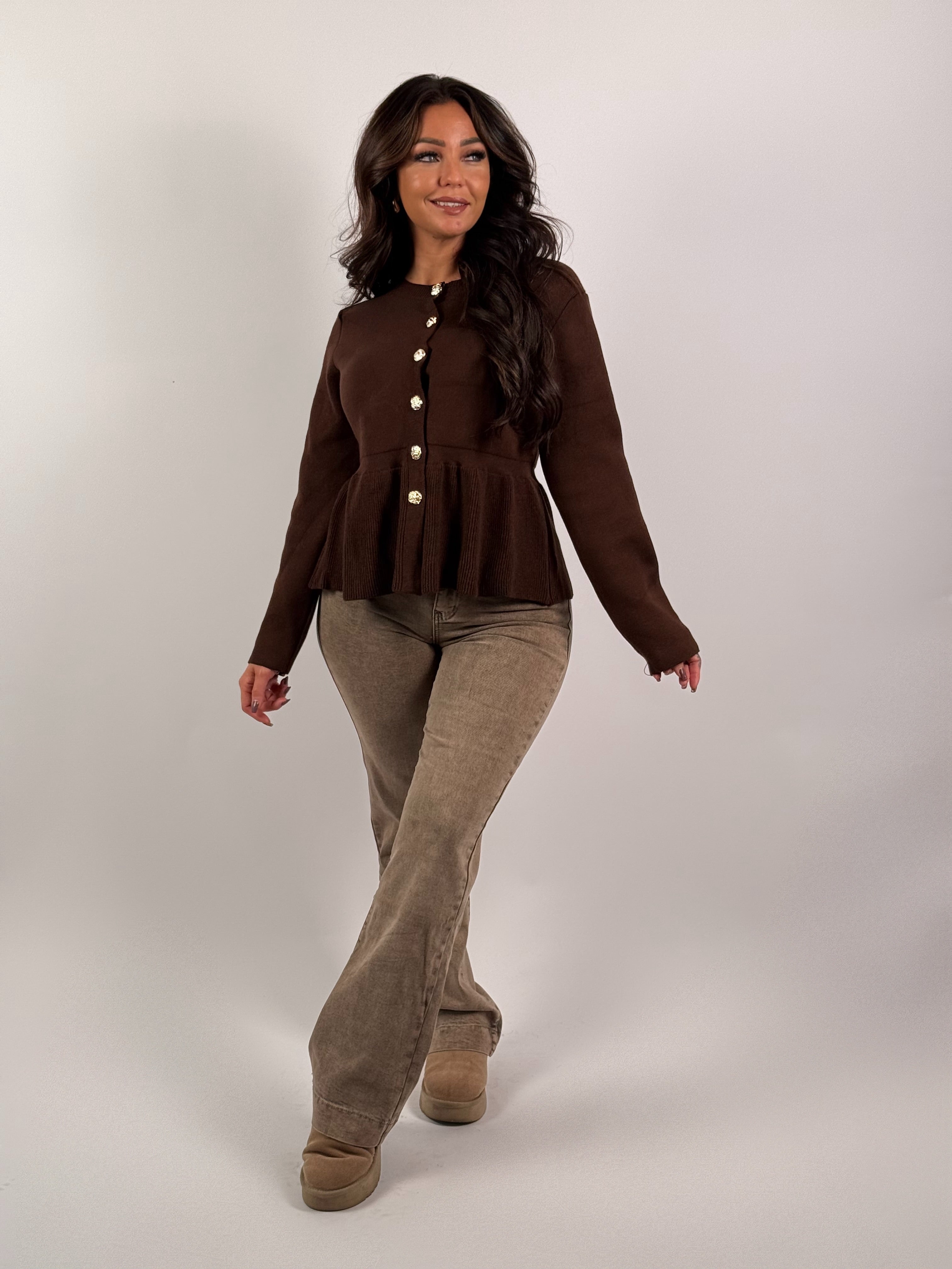 Trui Peplum 800 Bruin