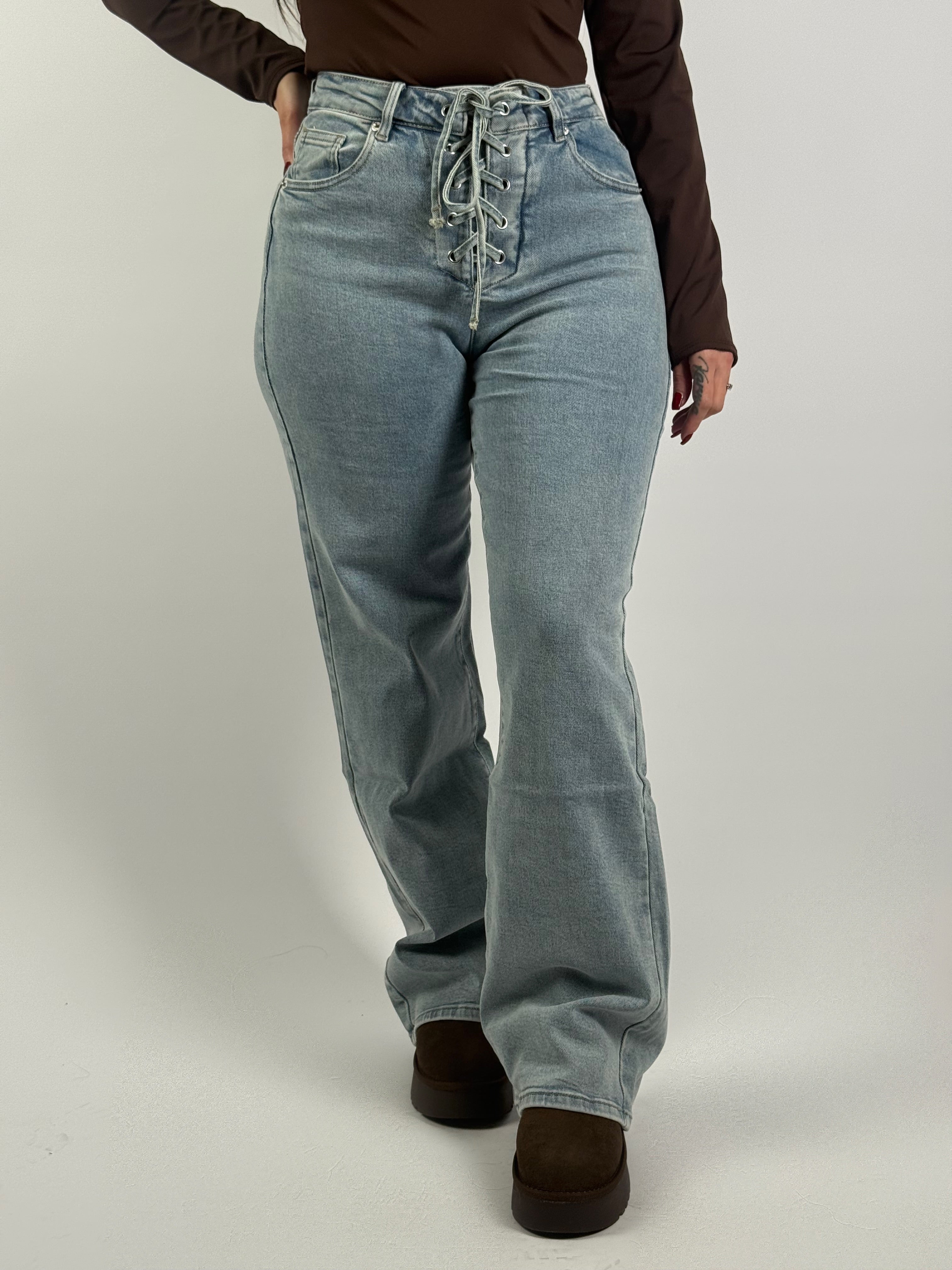 Jeans L 3367-2 Veter Wide Leg Blauw