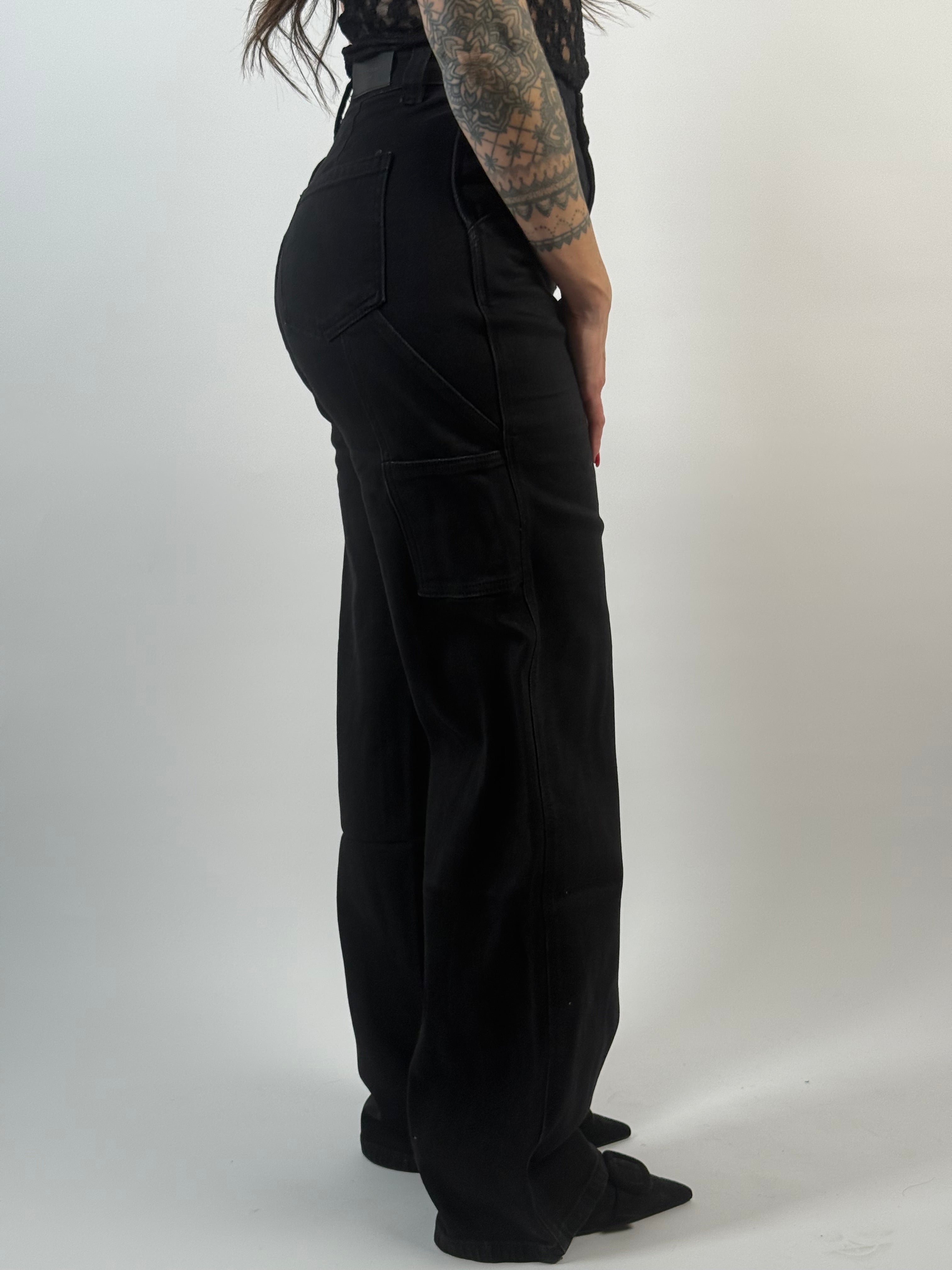 Jeans N 301-3 Long Cargo Zwart