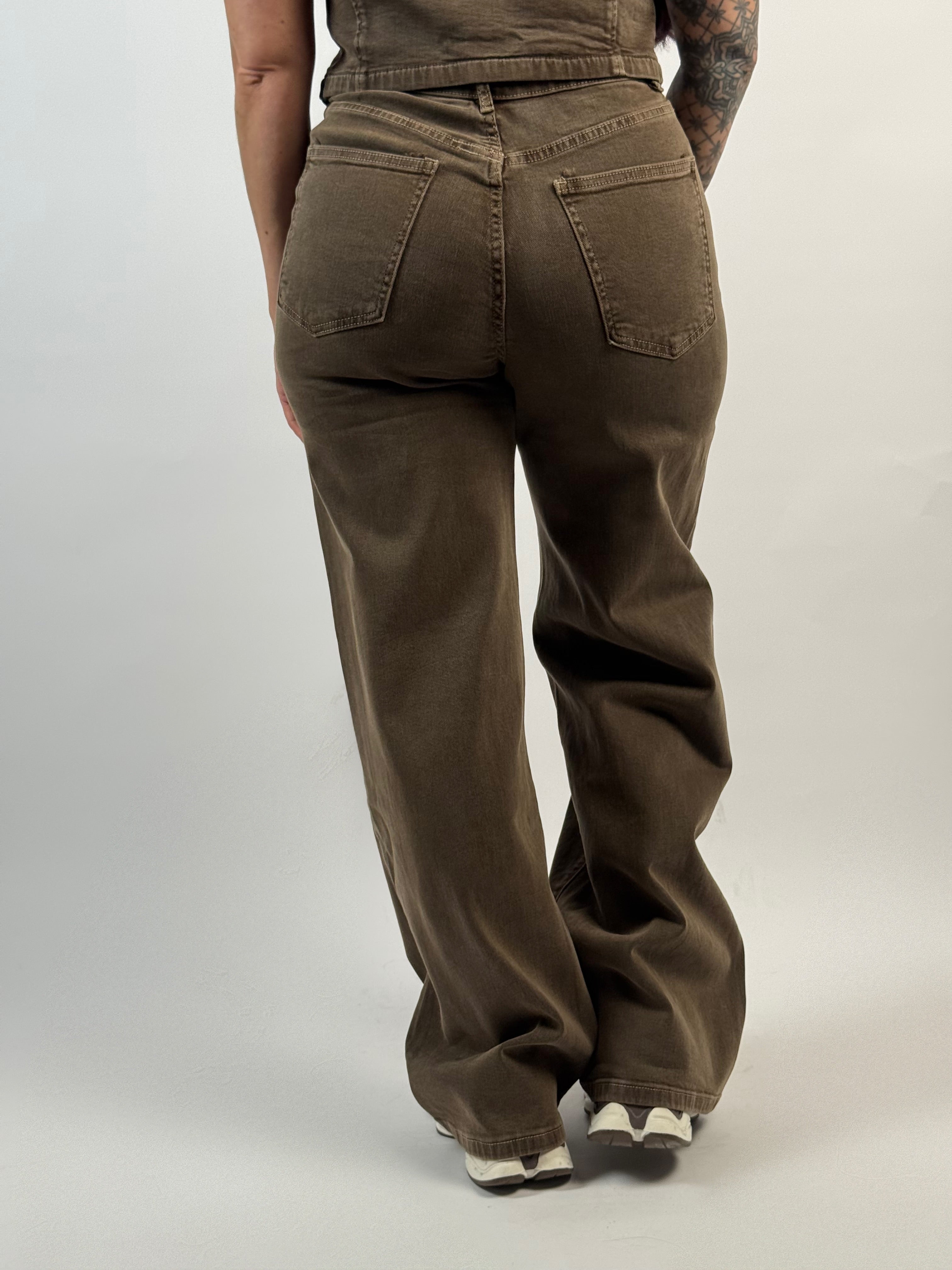 Set L Gilet 3371 Jeans Bruin