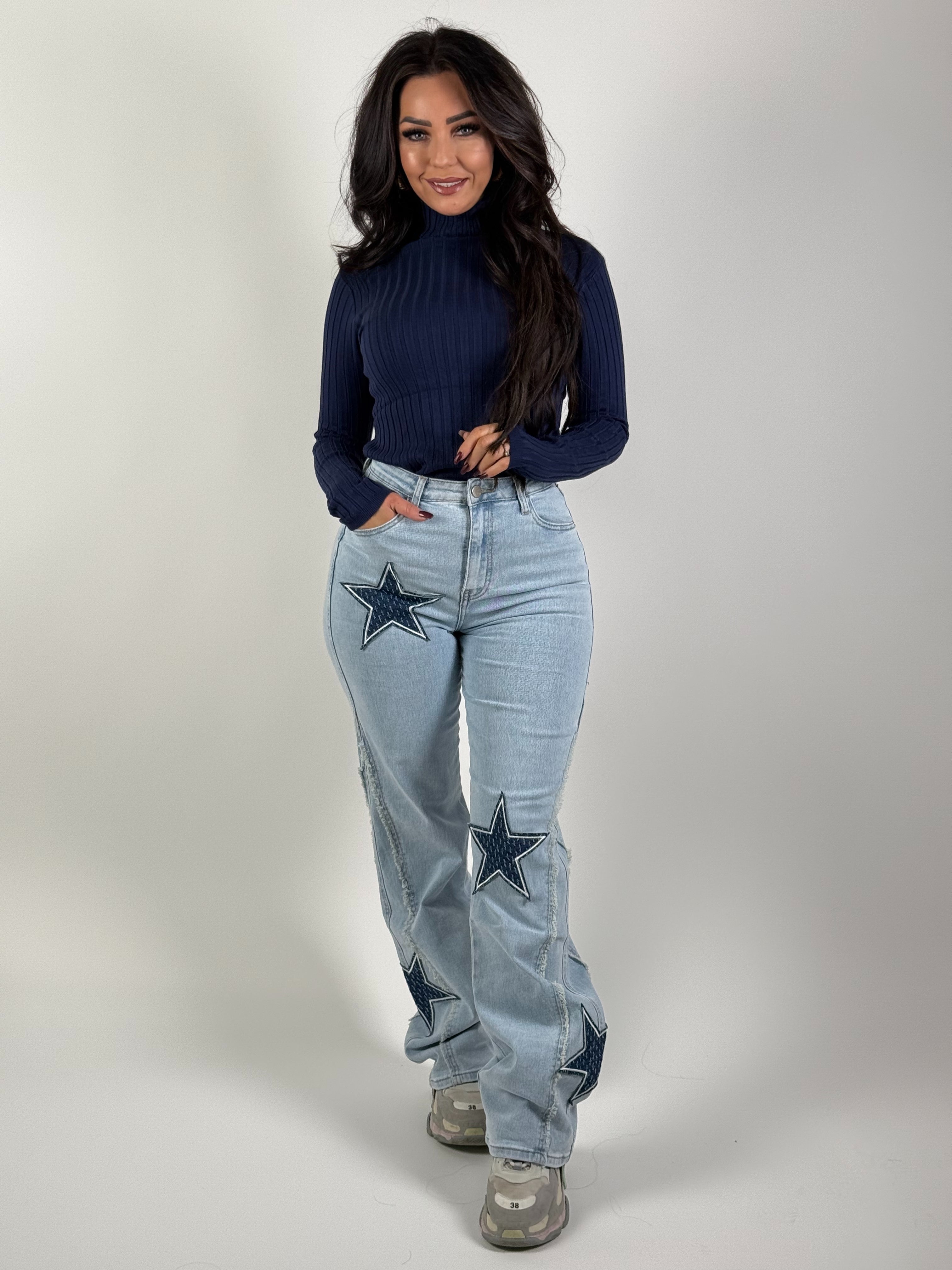 Jeans R 2926 Ster Wide Leg Blauw