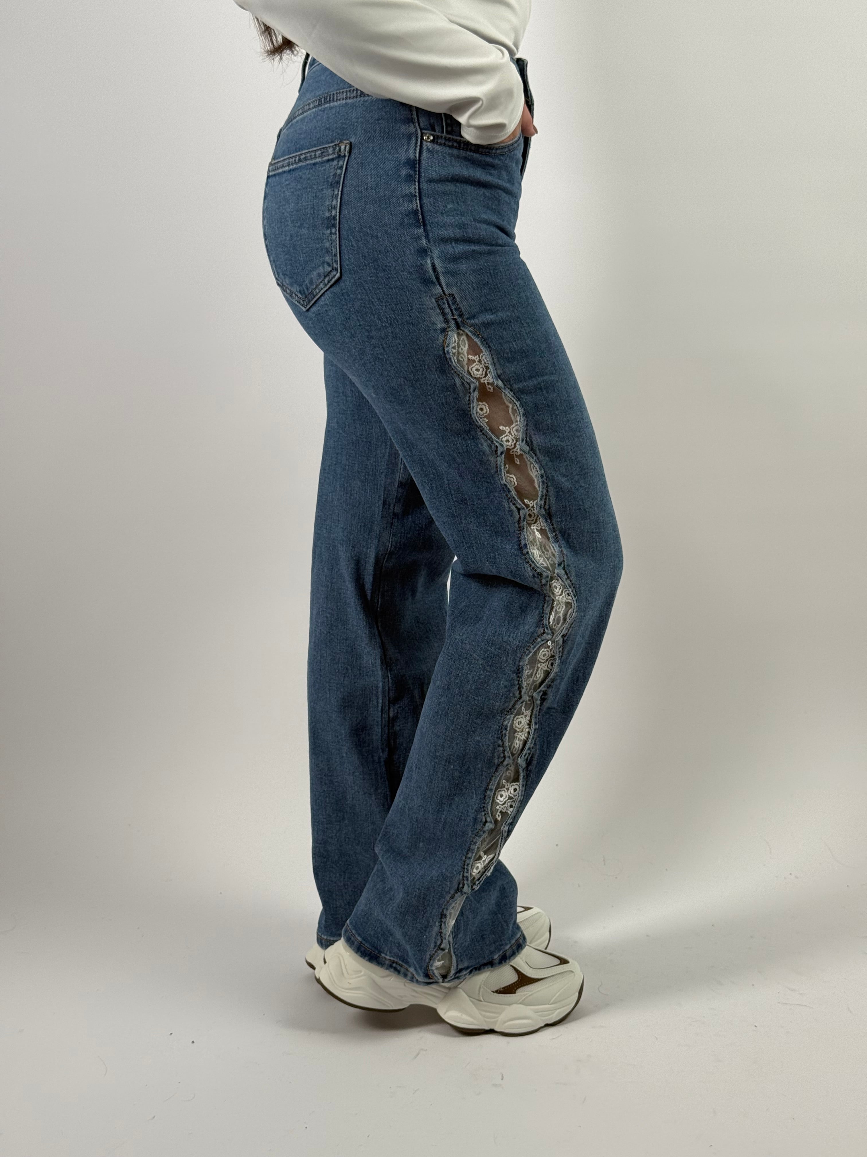 Jeans B 136Y Wide Leg Blauw