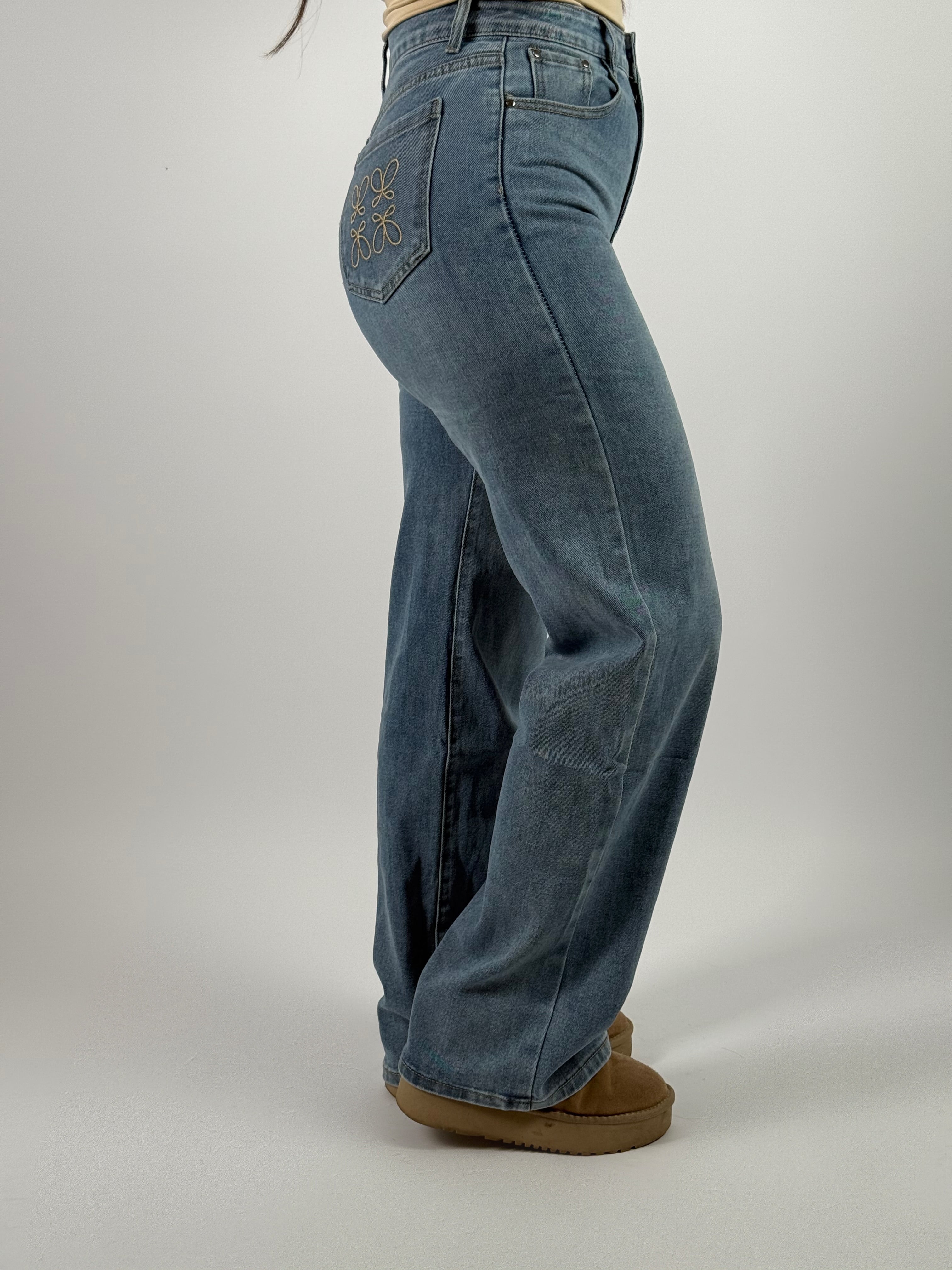 Jeans Y 2252 Pocket Wide Leg Blauw