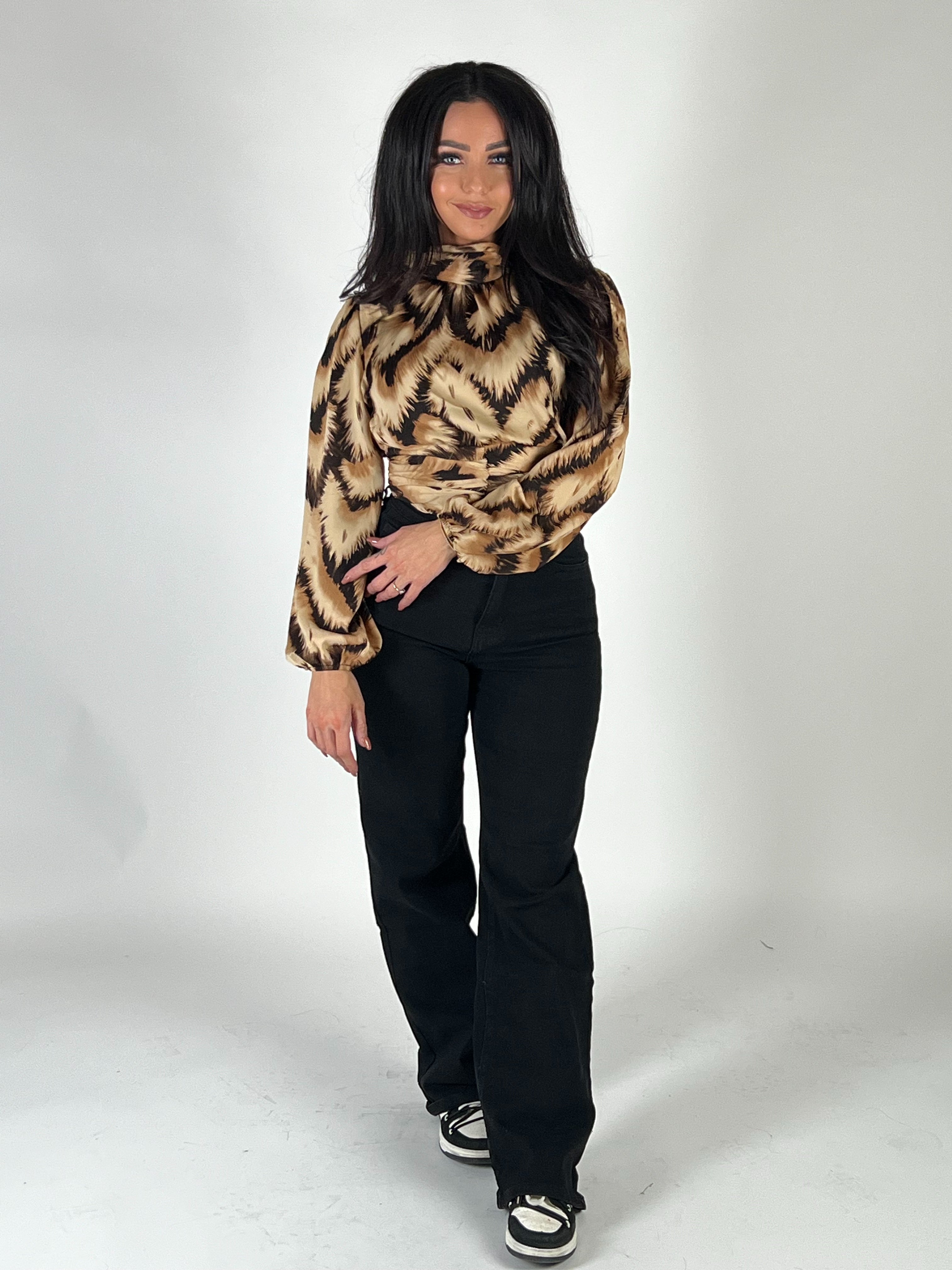 Blouse F 4565 Print Beige