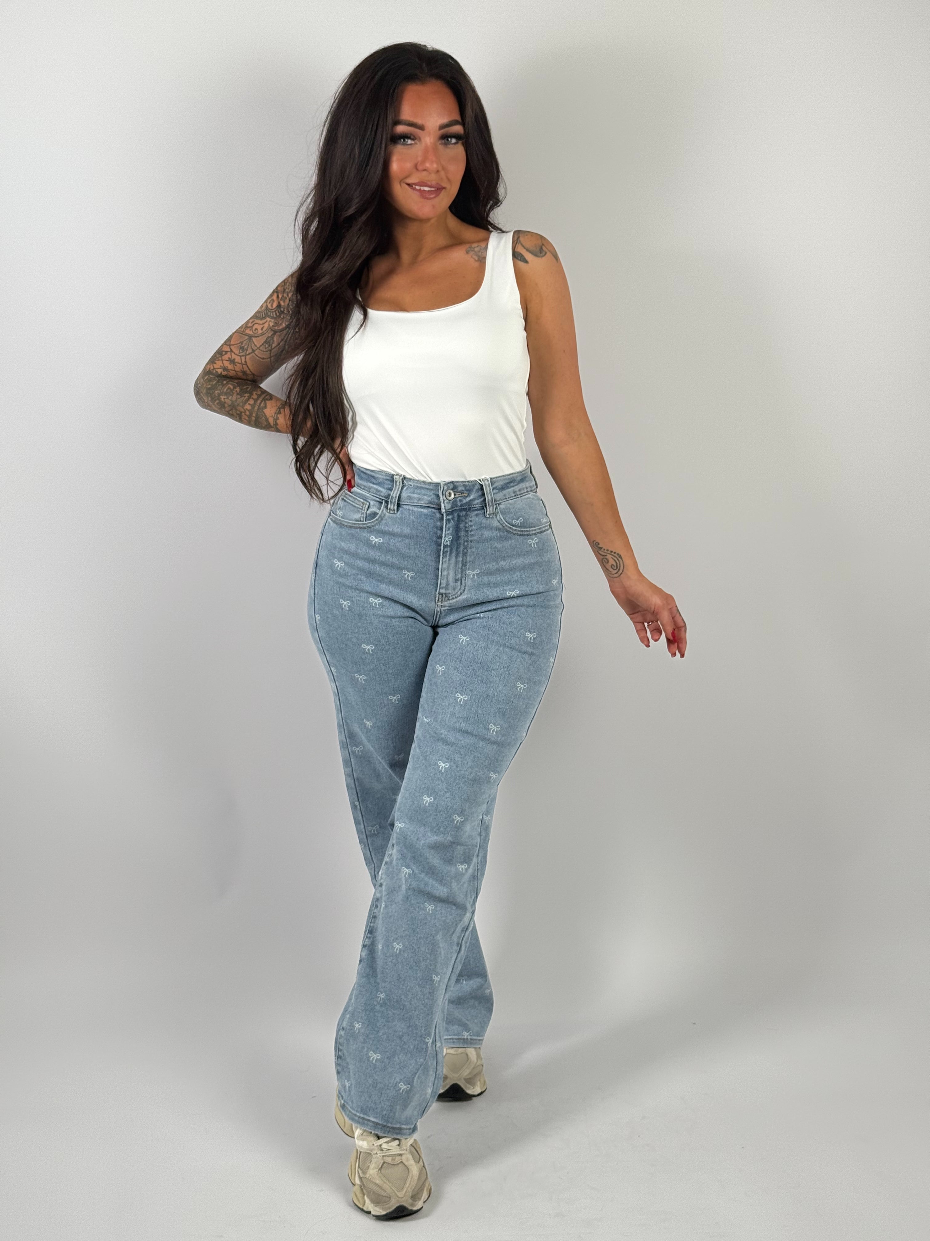 Jeans H 6751 Strik Wide Leg Blauw