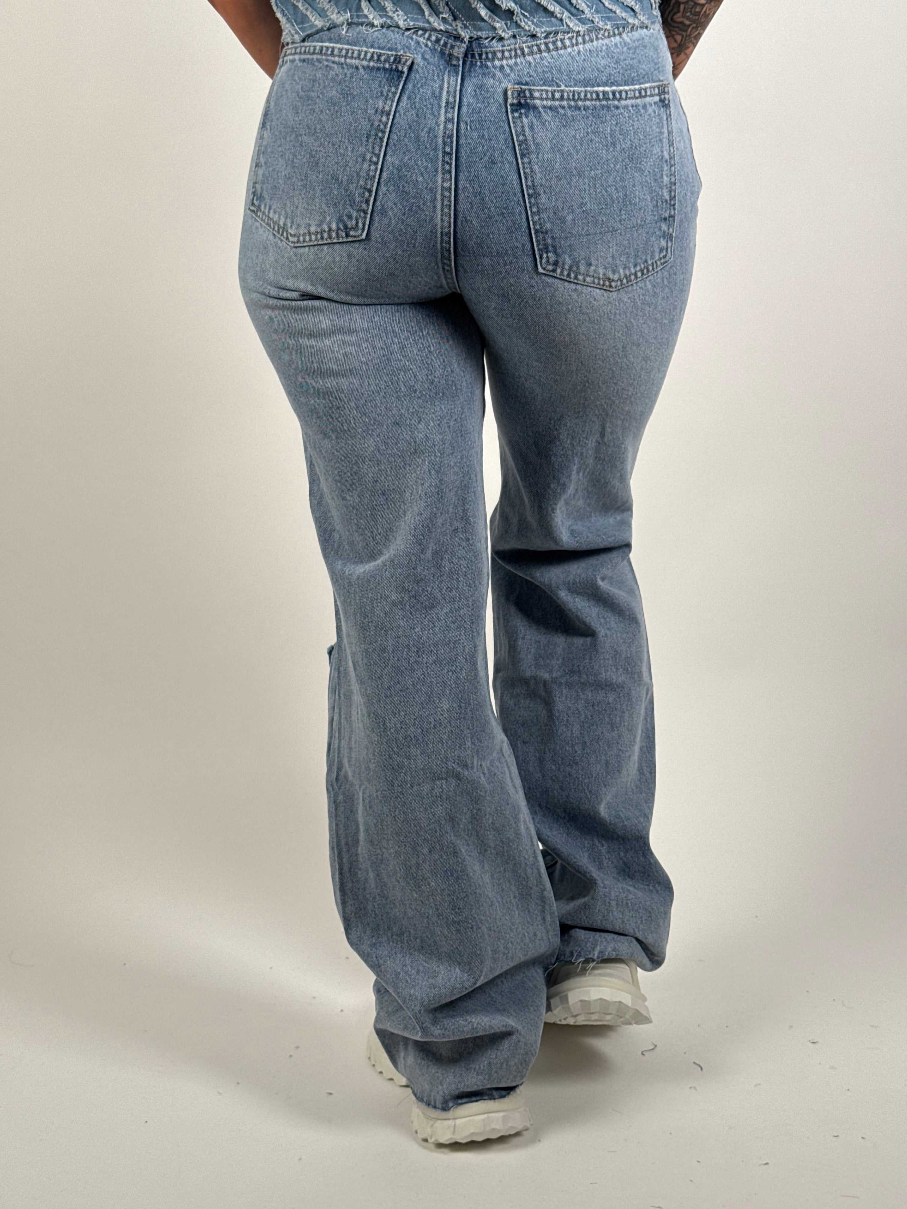 Jeans V 8656 Wide Leg Blauw