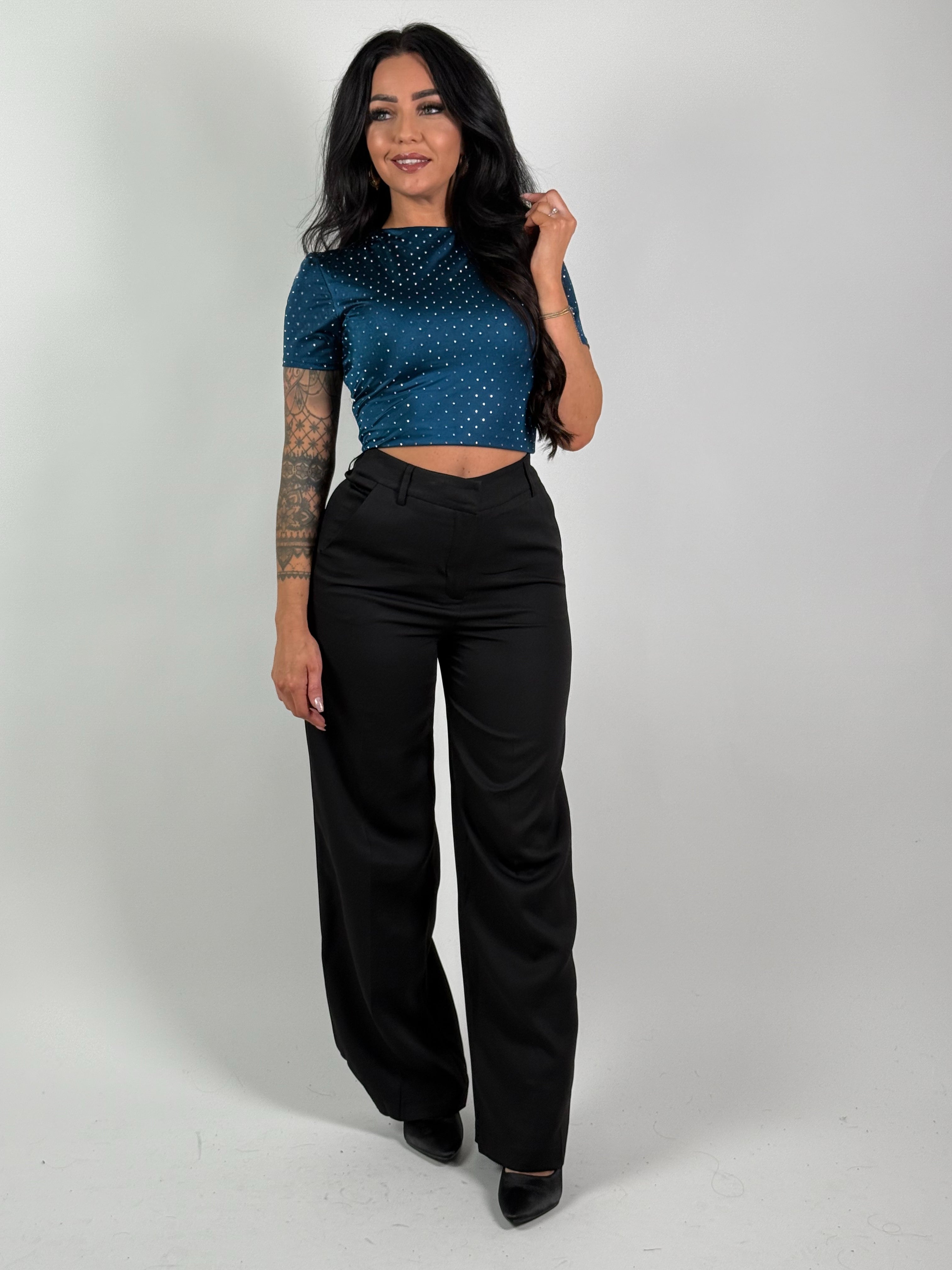 Top Lela Glitter Blauw