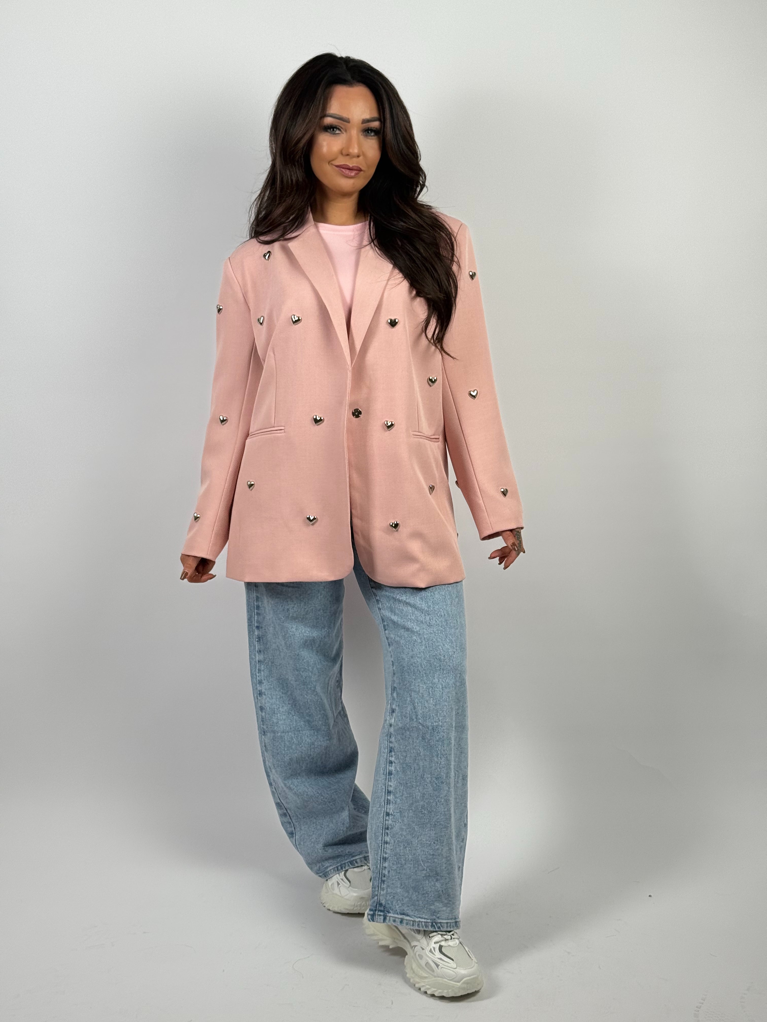 Blazer Stud Hartjes Roze