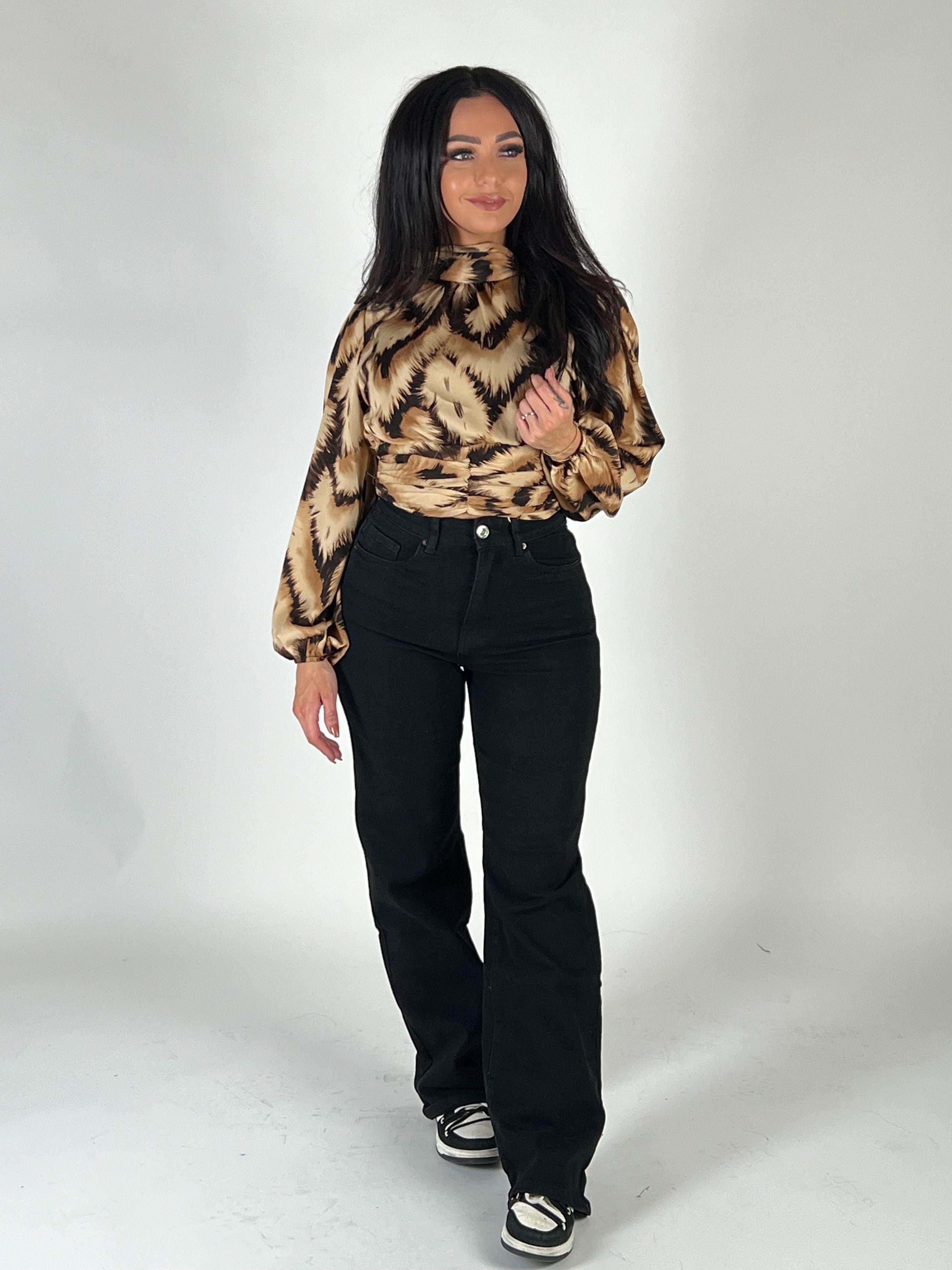Blouse F 4565 Print Beige