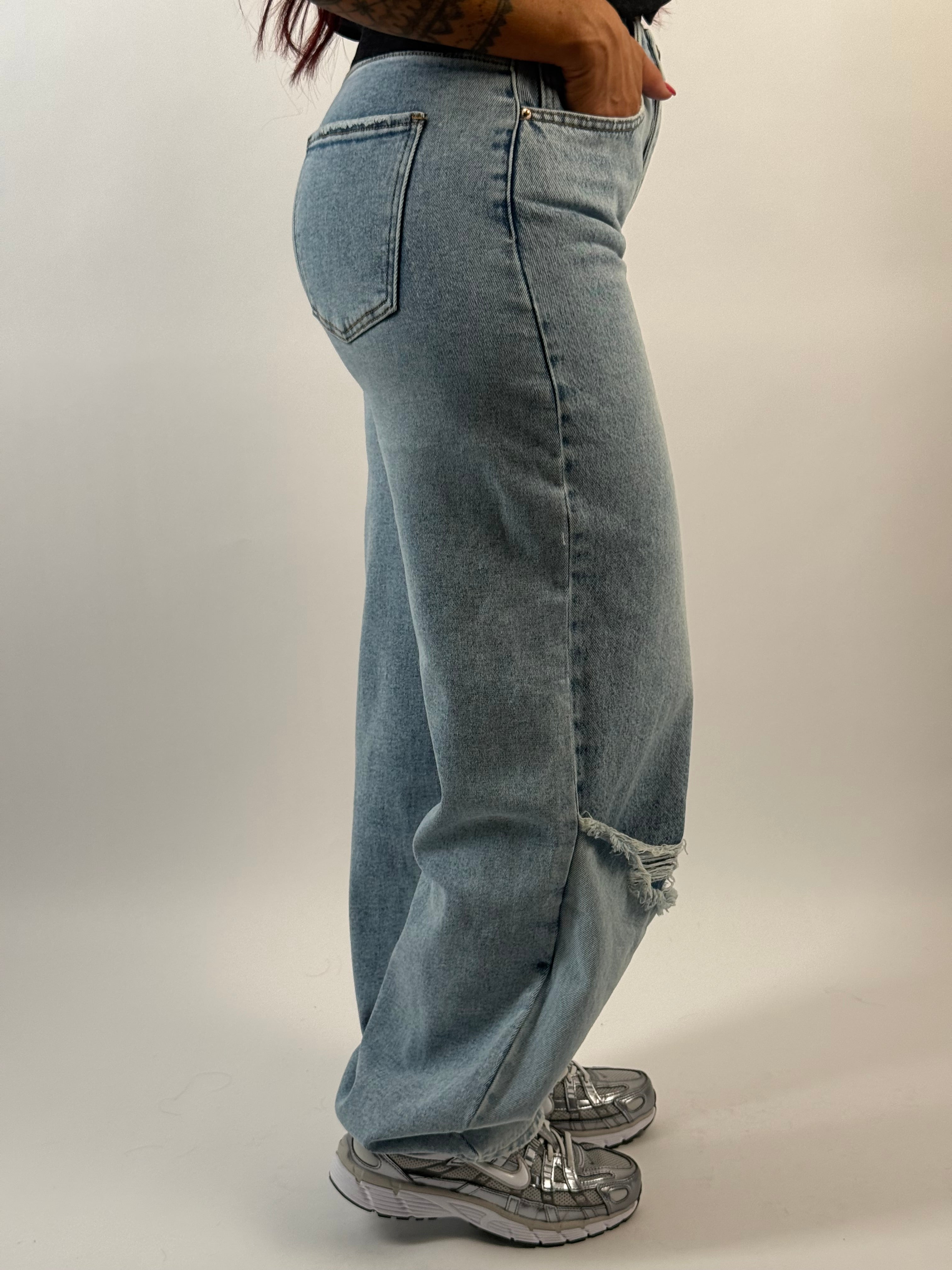 Jeans L 6102-1 Wide/Balloon Leg Blauw