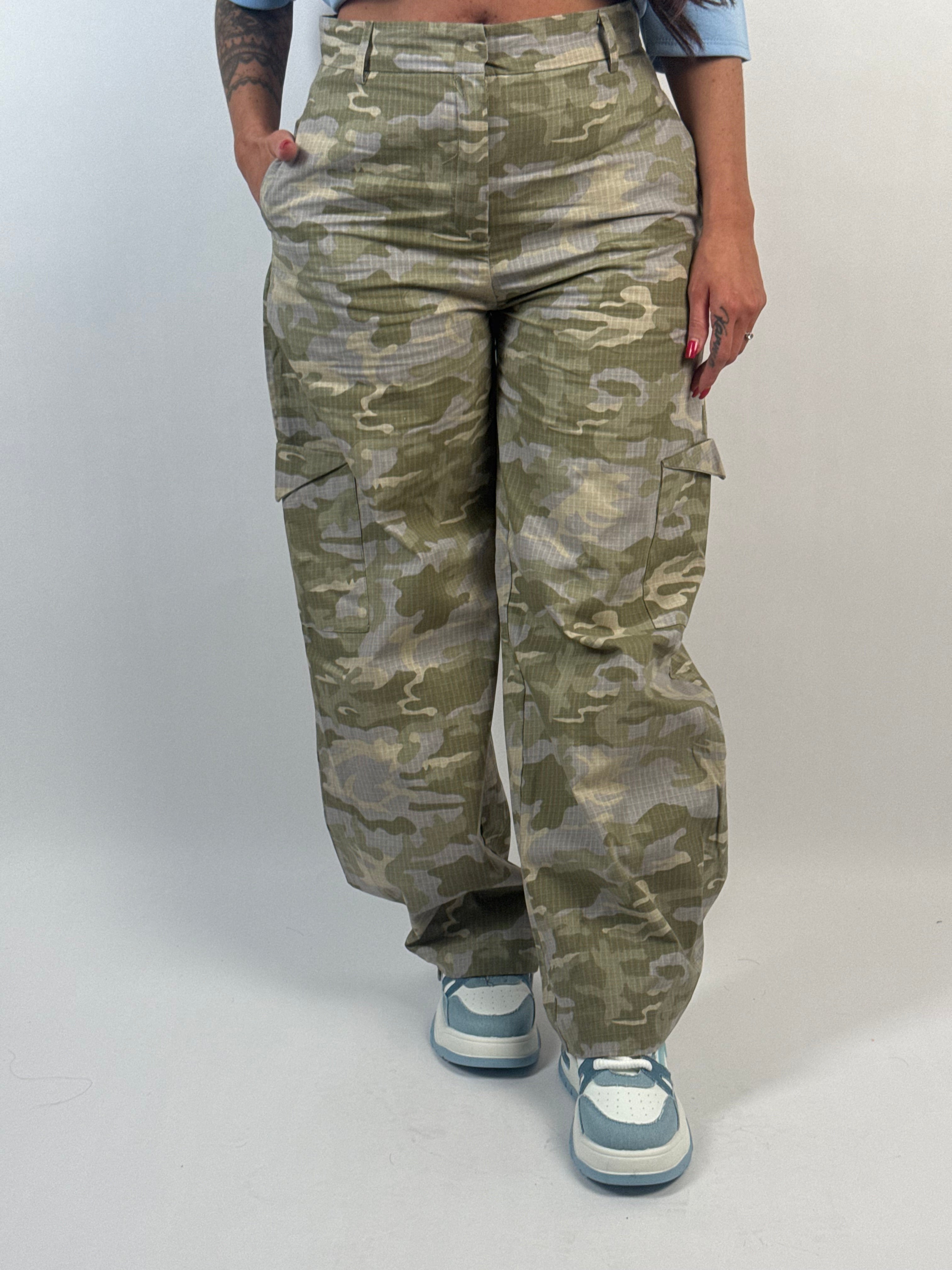 Broek Camou 7904 Blauw/Groen