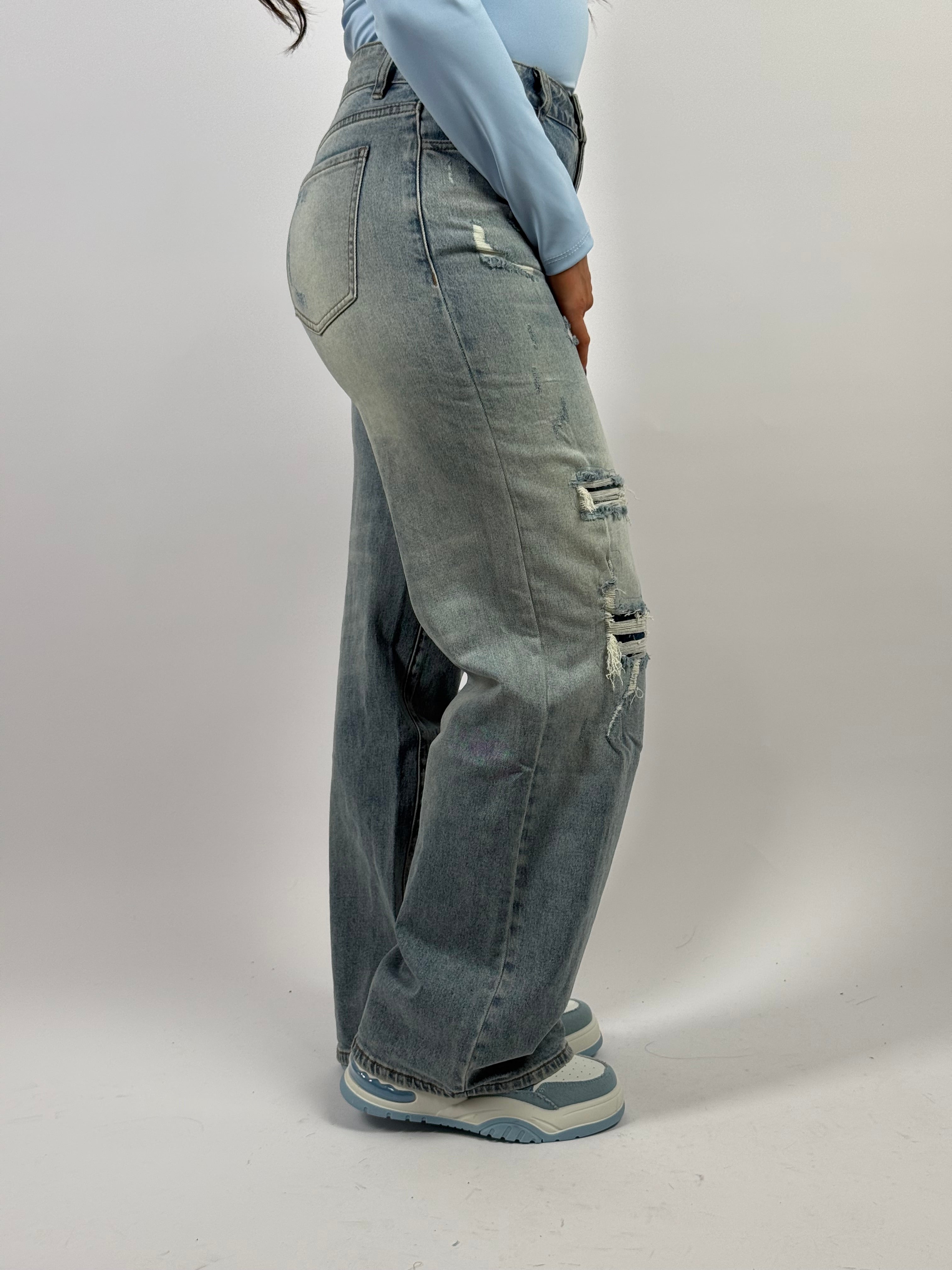 Jeans L 1185-60 Wide Leg Blauw