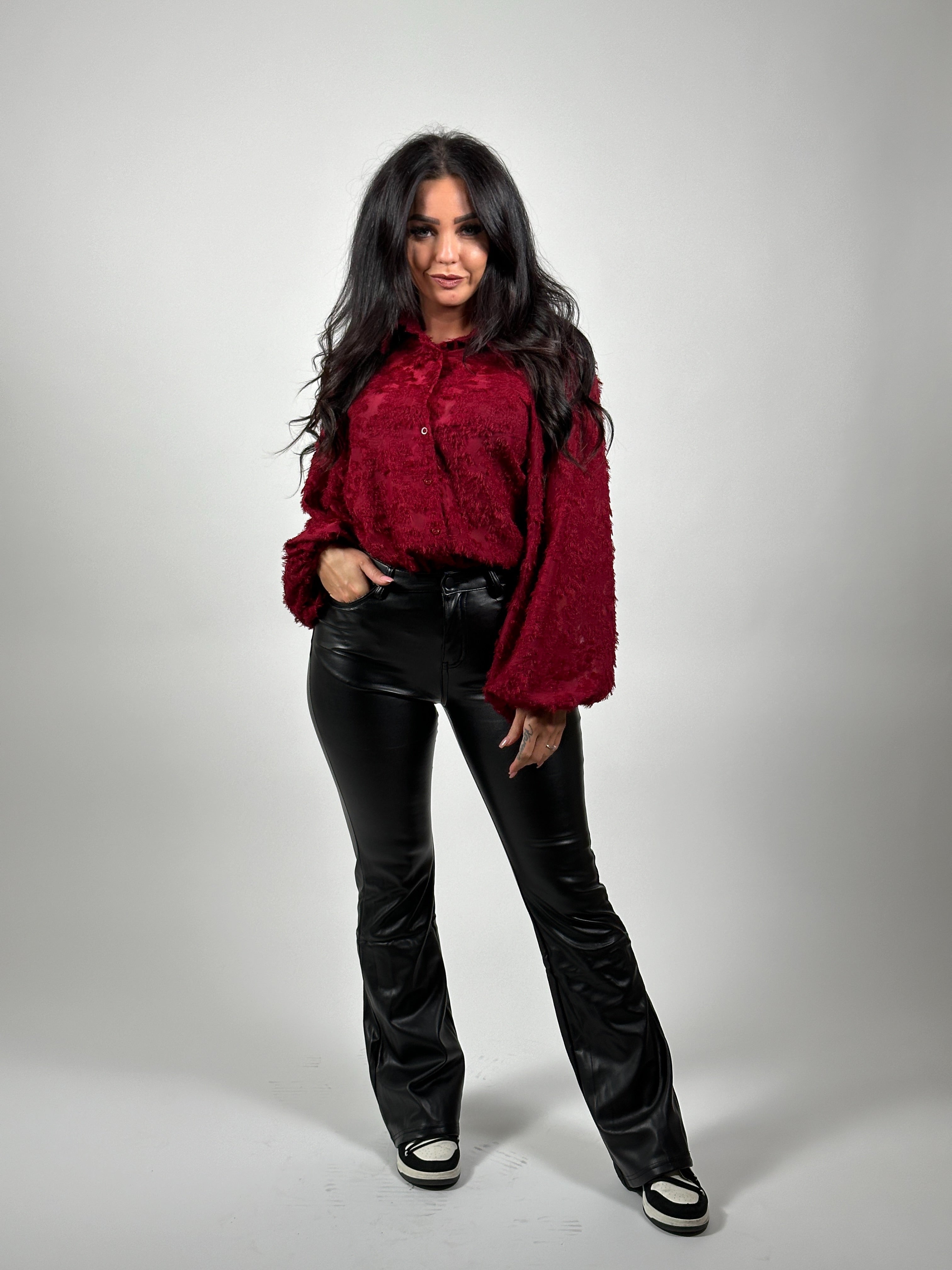 Broek H 027 Leer Zwart