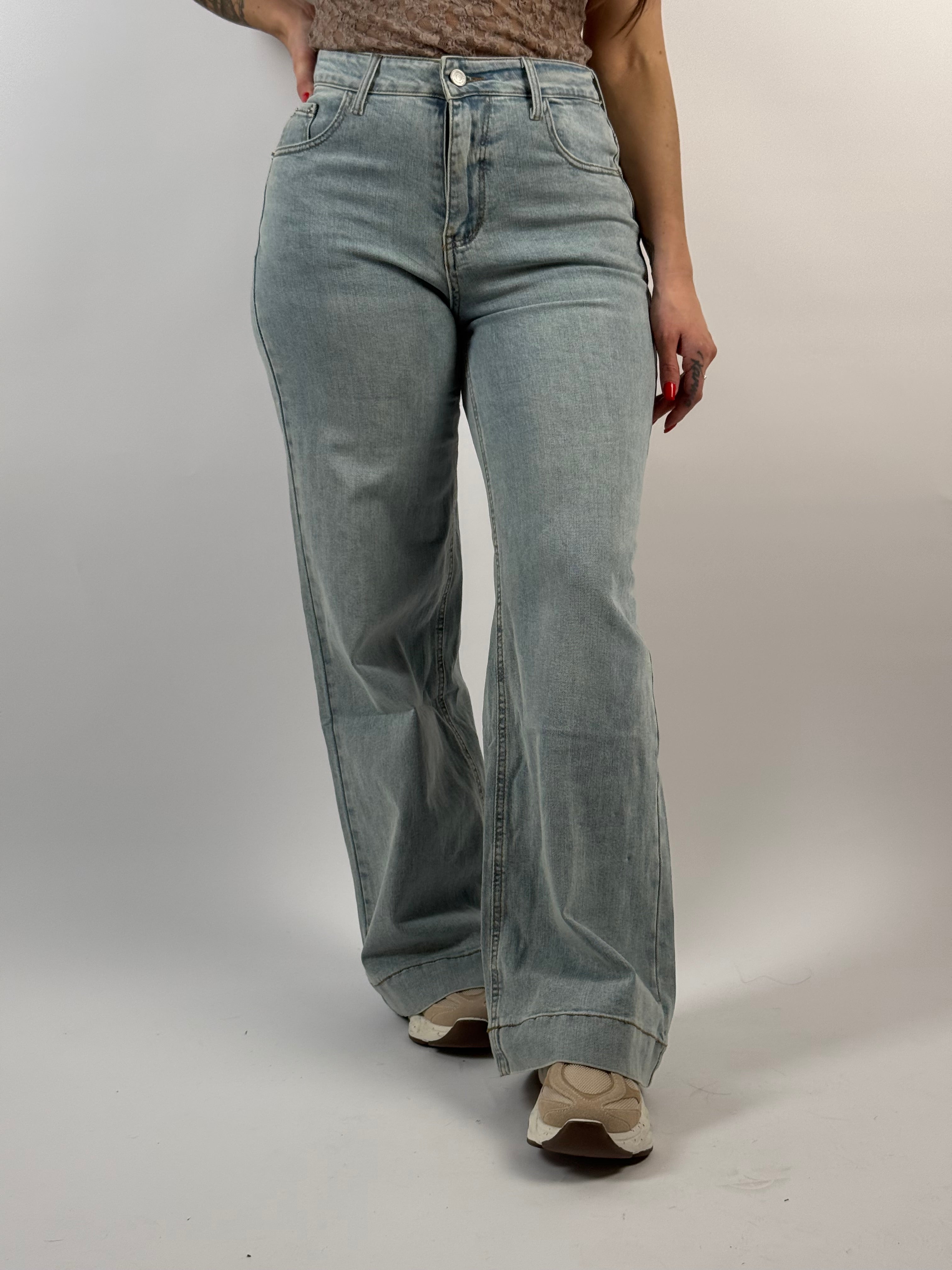Jeans F 2396 Wide Leg Blauw