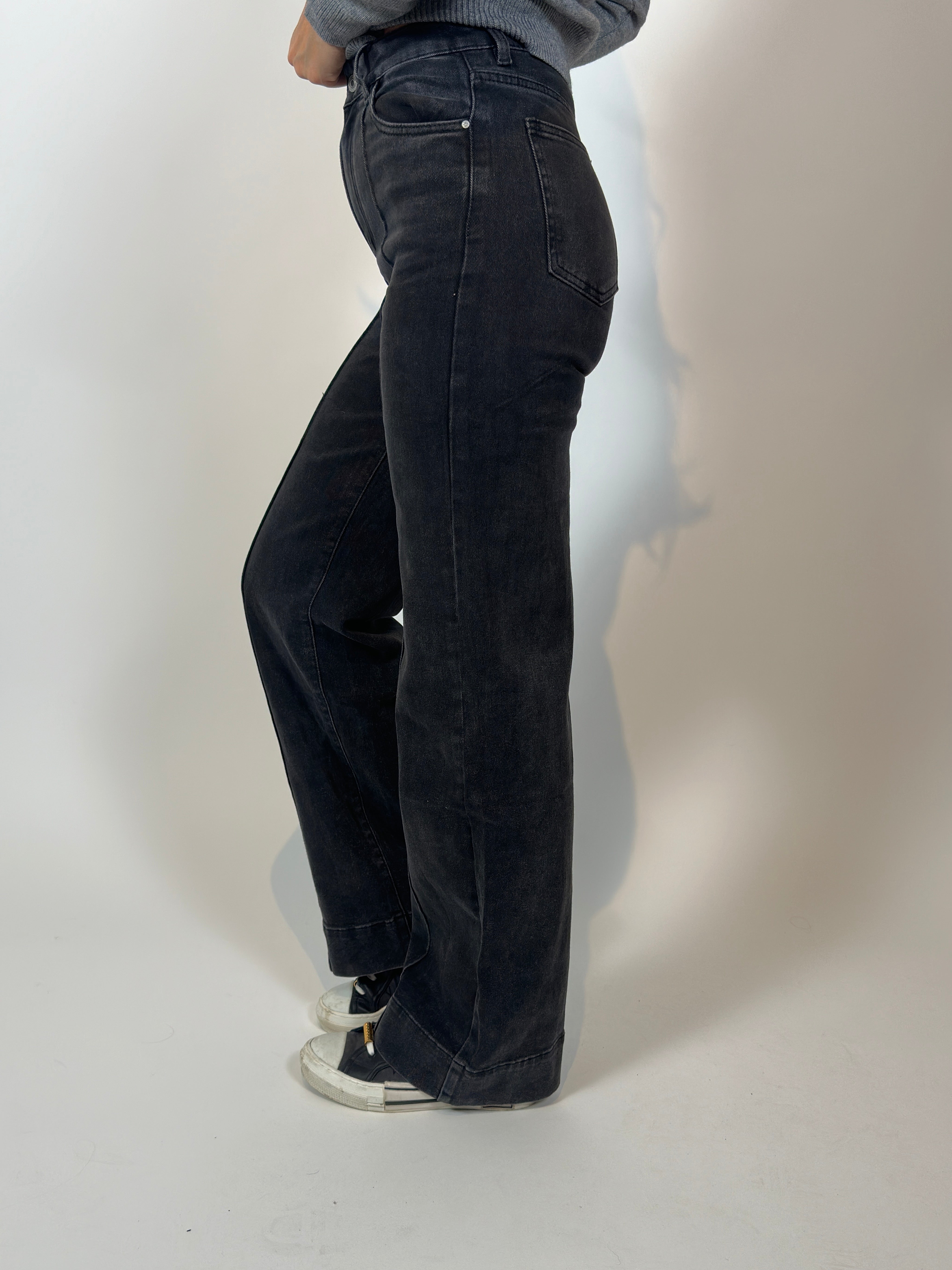 Jeans R 8531-2 Extra Long Wide Leg Grijs