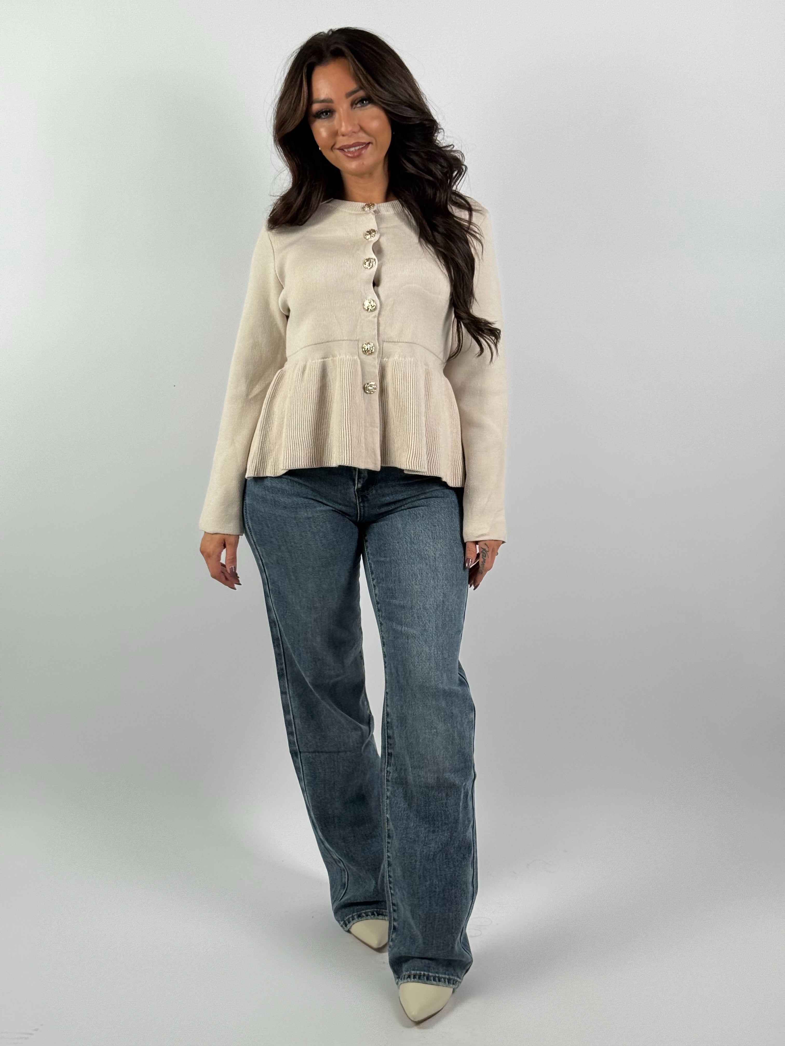 Trui Peplum 800 Beige