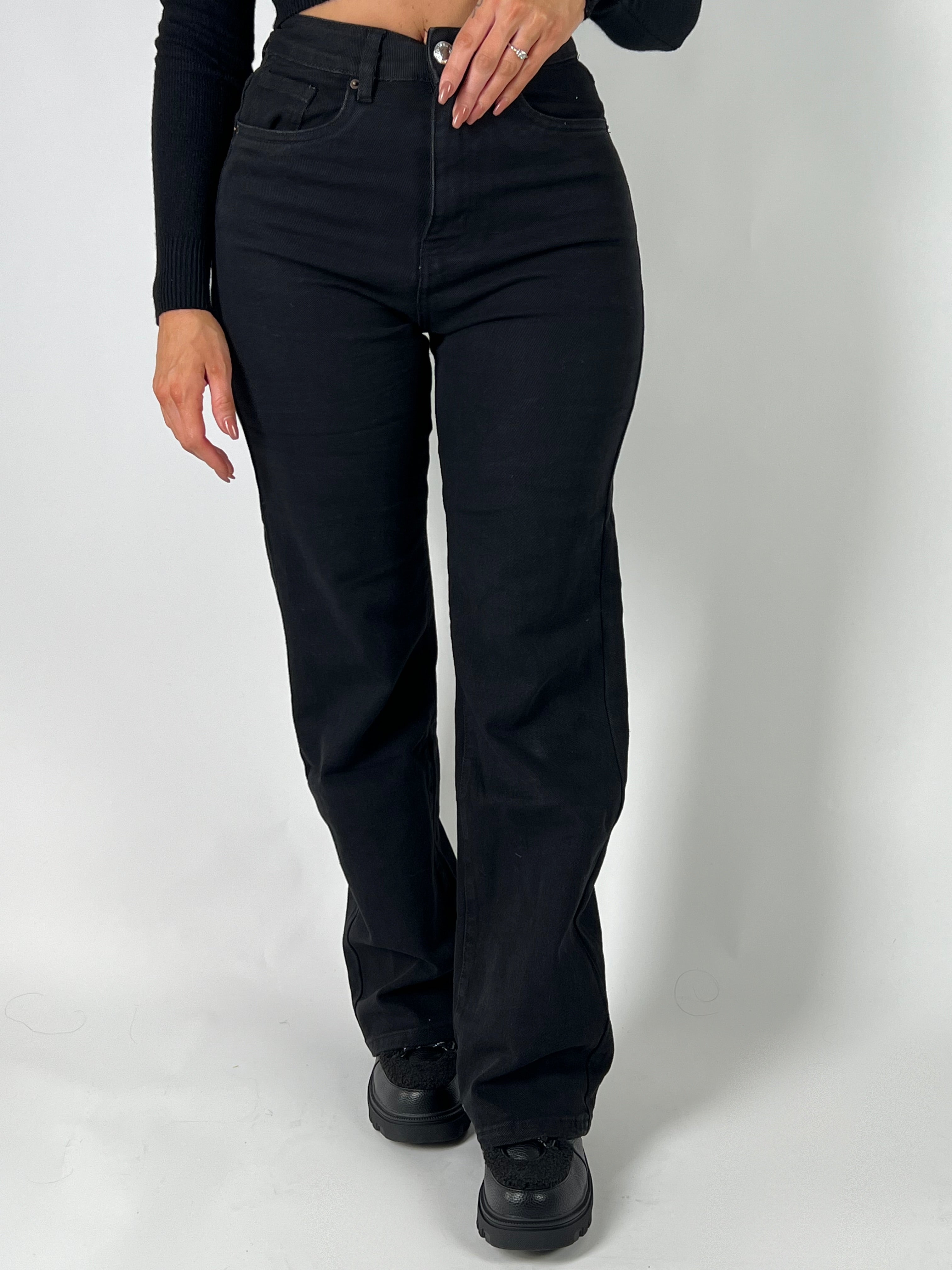 Jeans R 7308-2 Straight Zwart