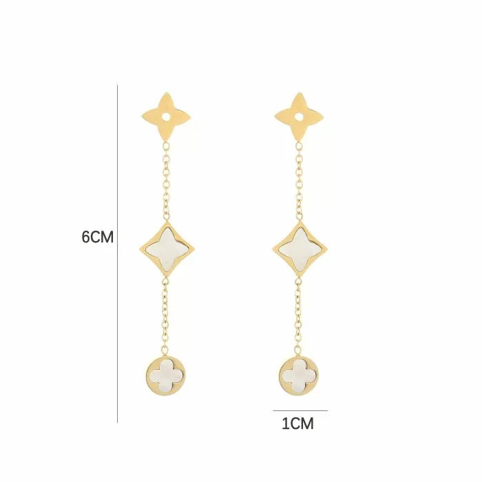Oorbel 15289 Goud/Wit