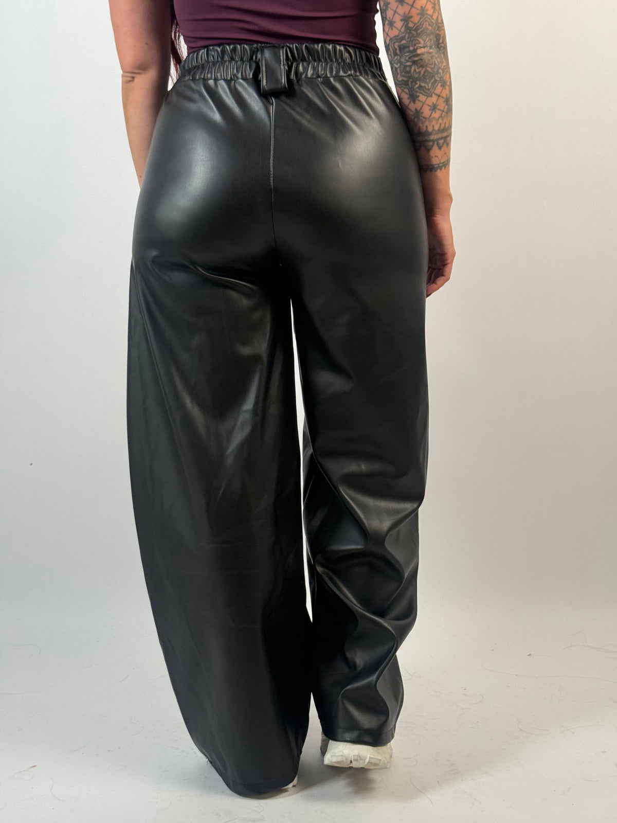 Broek Leer Look Bella Zwart
