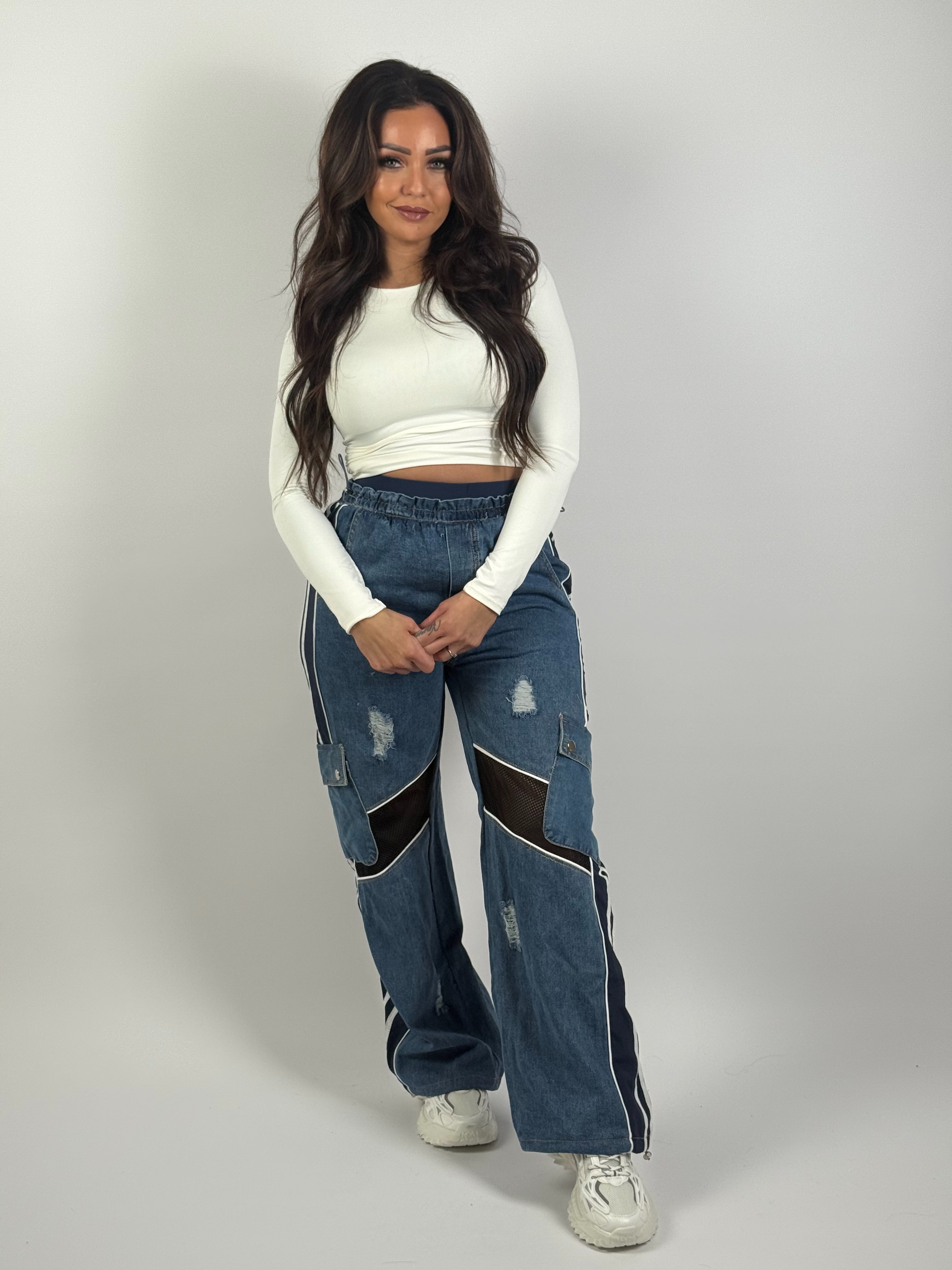 Jeans 0707 Biker Wide Leg Blauw
