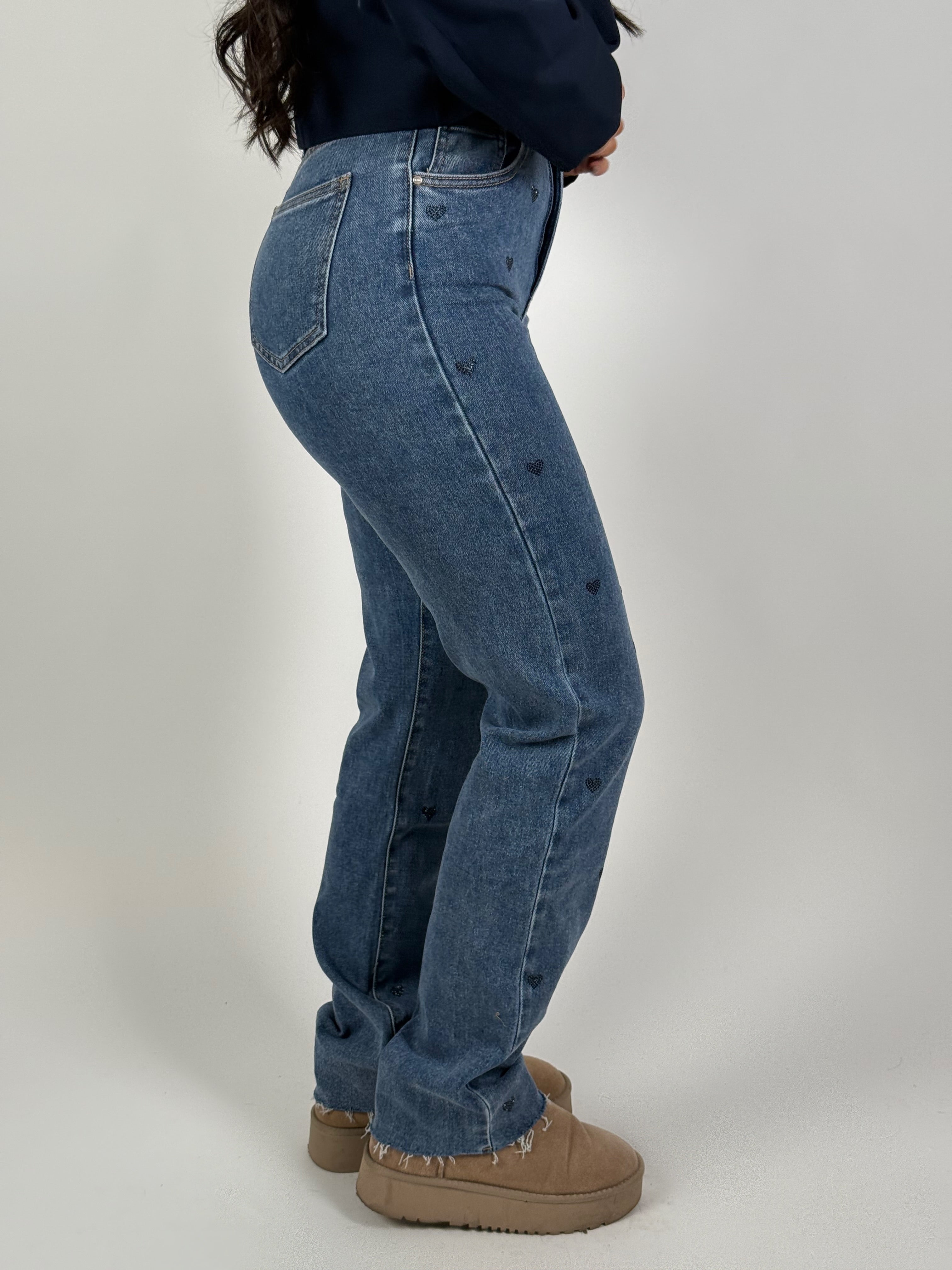 Jeans R 2132 Hartjes Straight Blauw