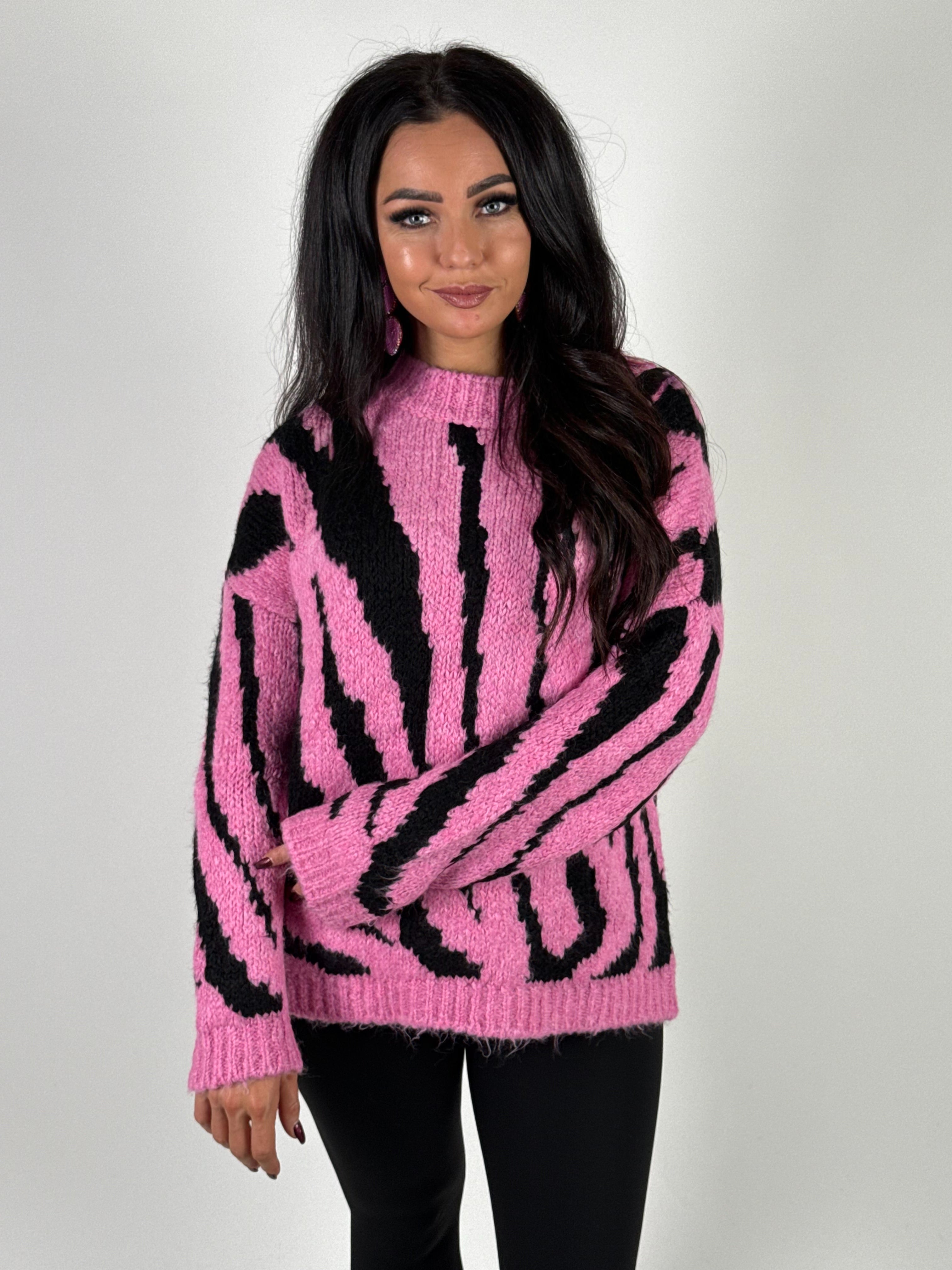 Trui Zebra Zwart & Roze