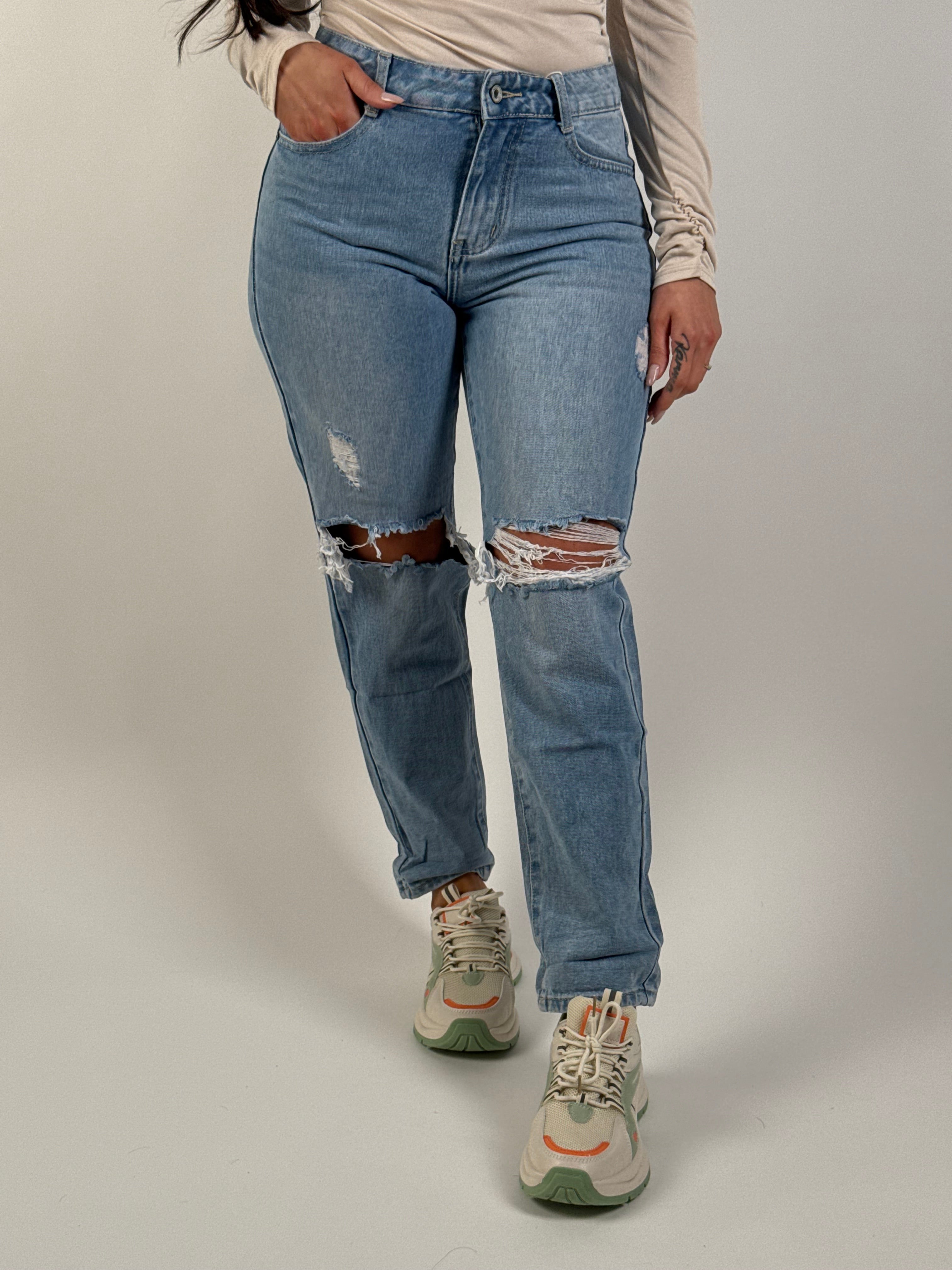 Jeans H 6282-2 Mom Blauw