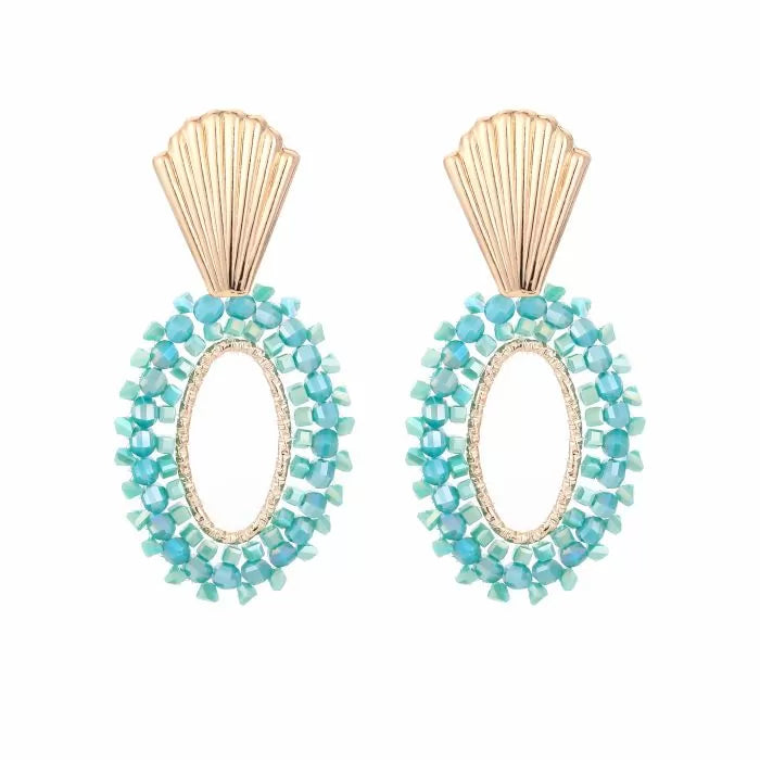 Oorbel 16997 Schelp Blauw