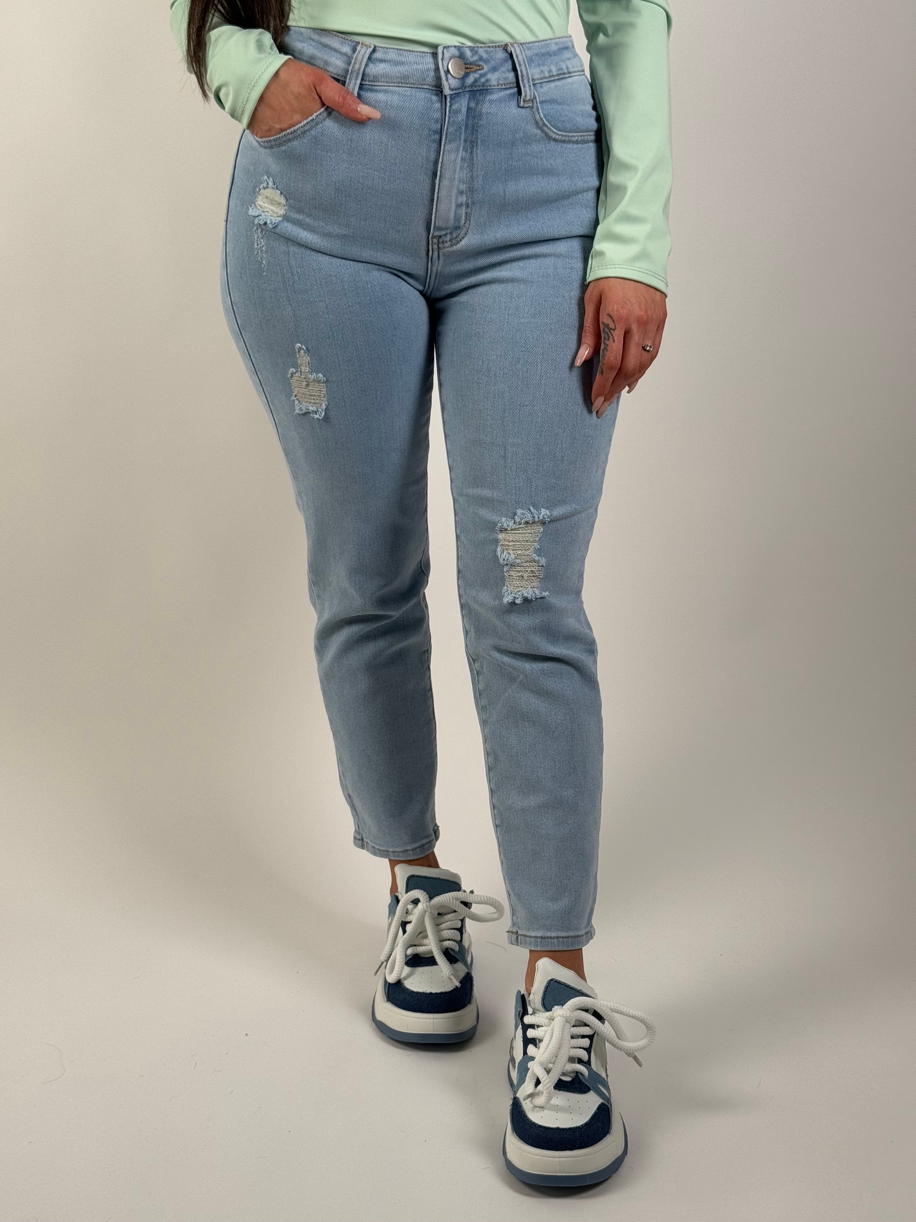 Jeans R 2373 Mom Blauw