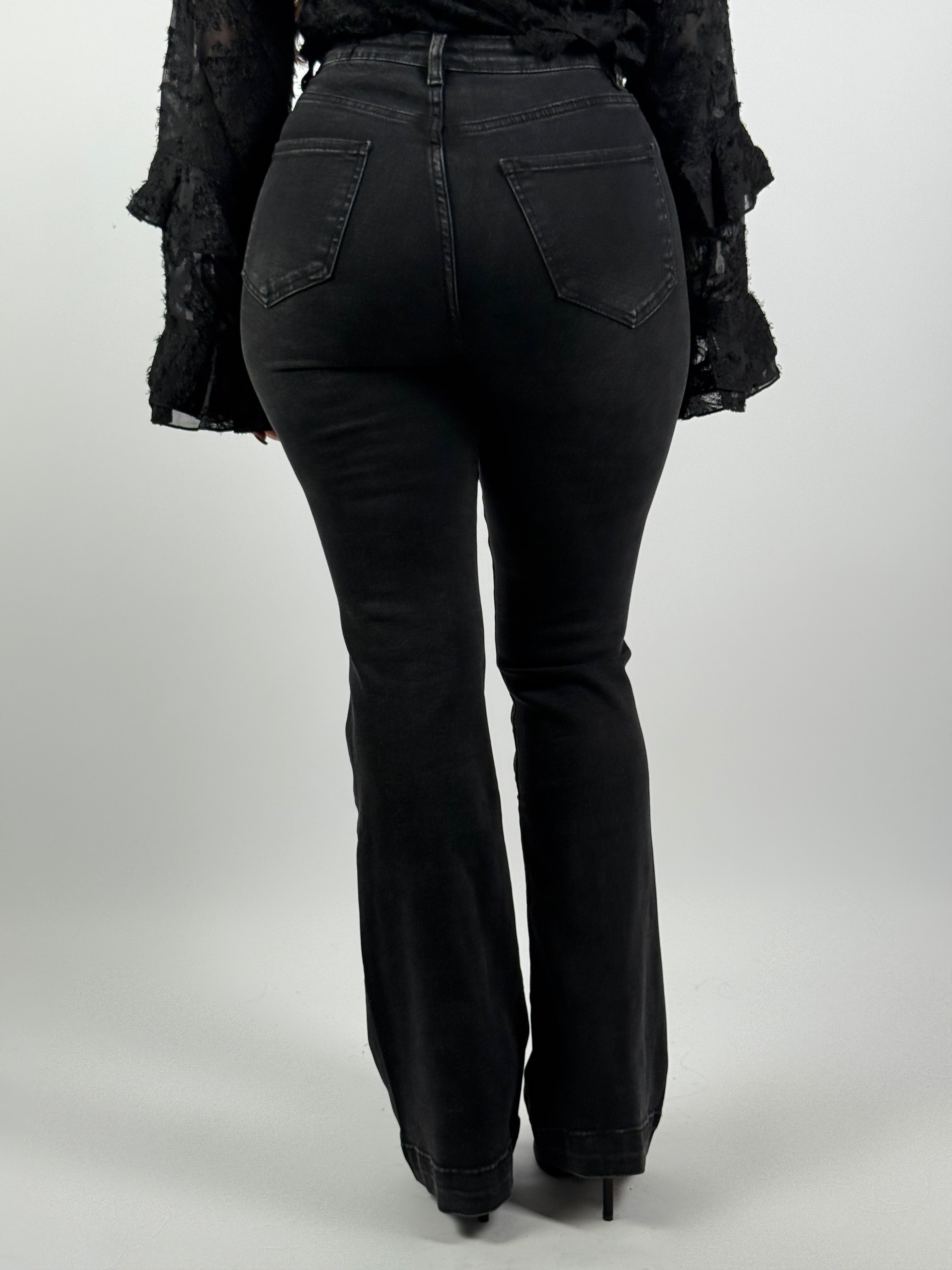 Jeans Flared L 6267-6 D. Grijs