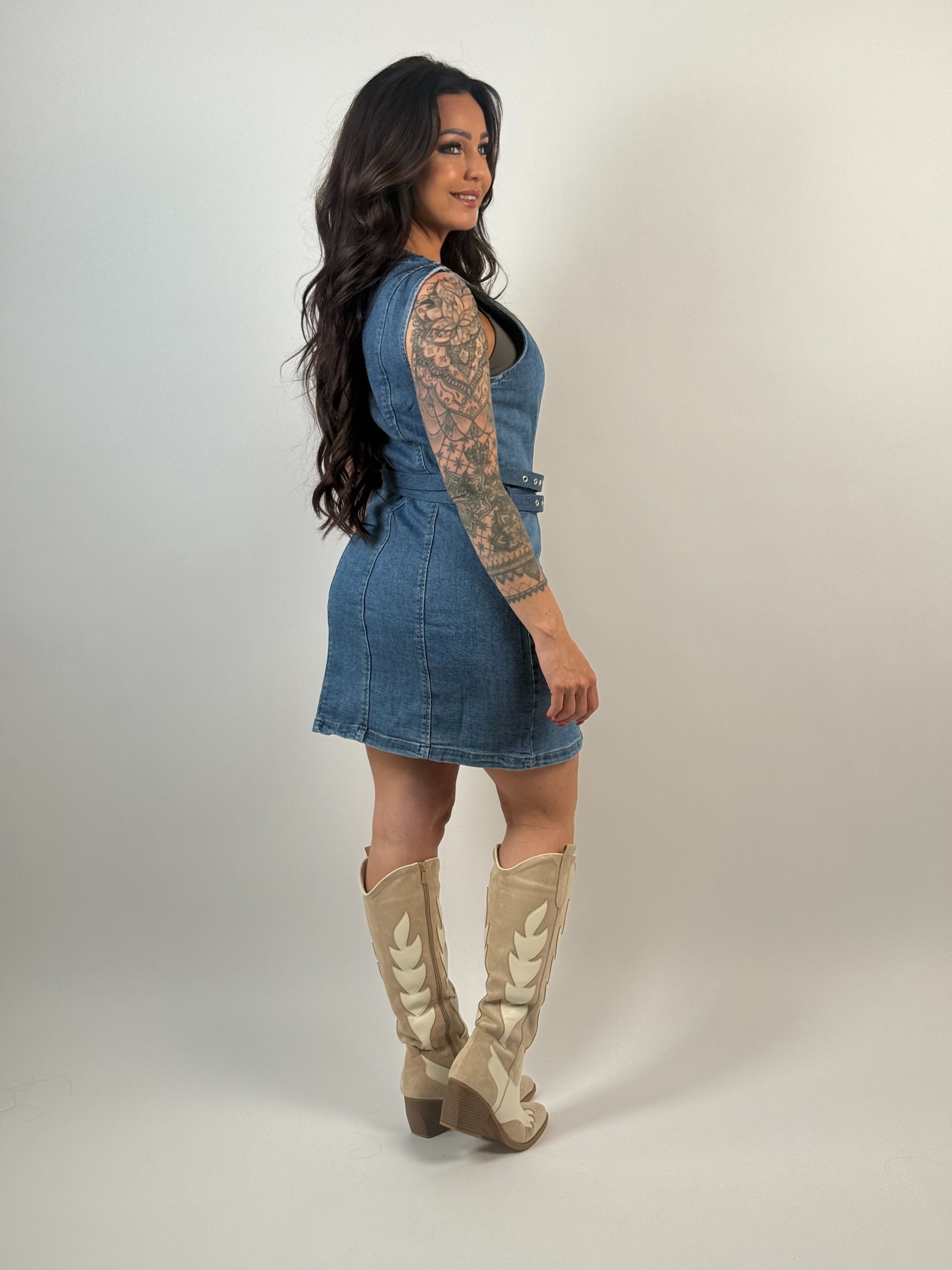 Jurk Jeans Riem 1125 Blauw
