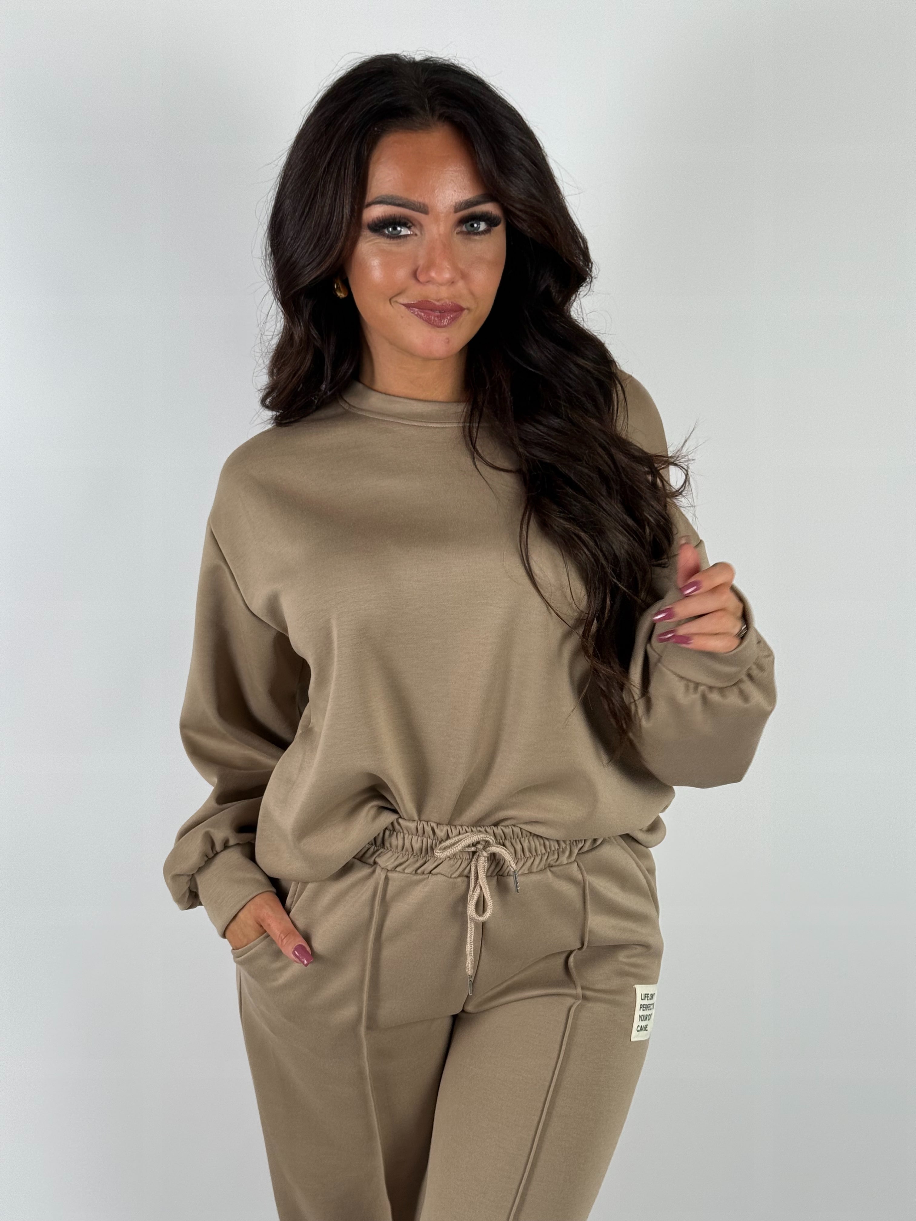 Set Jogg Label Taupe