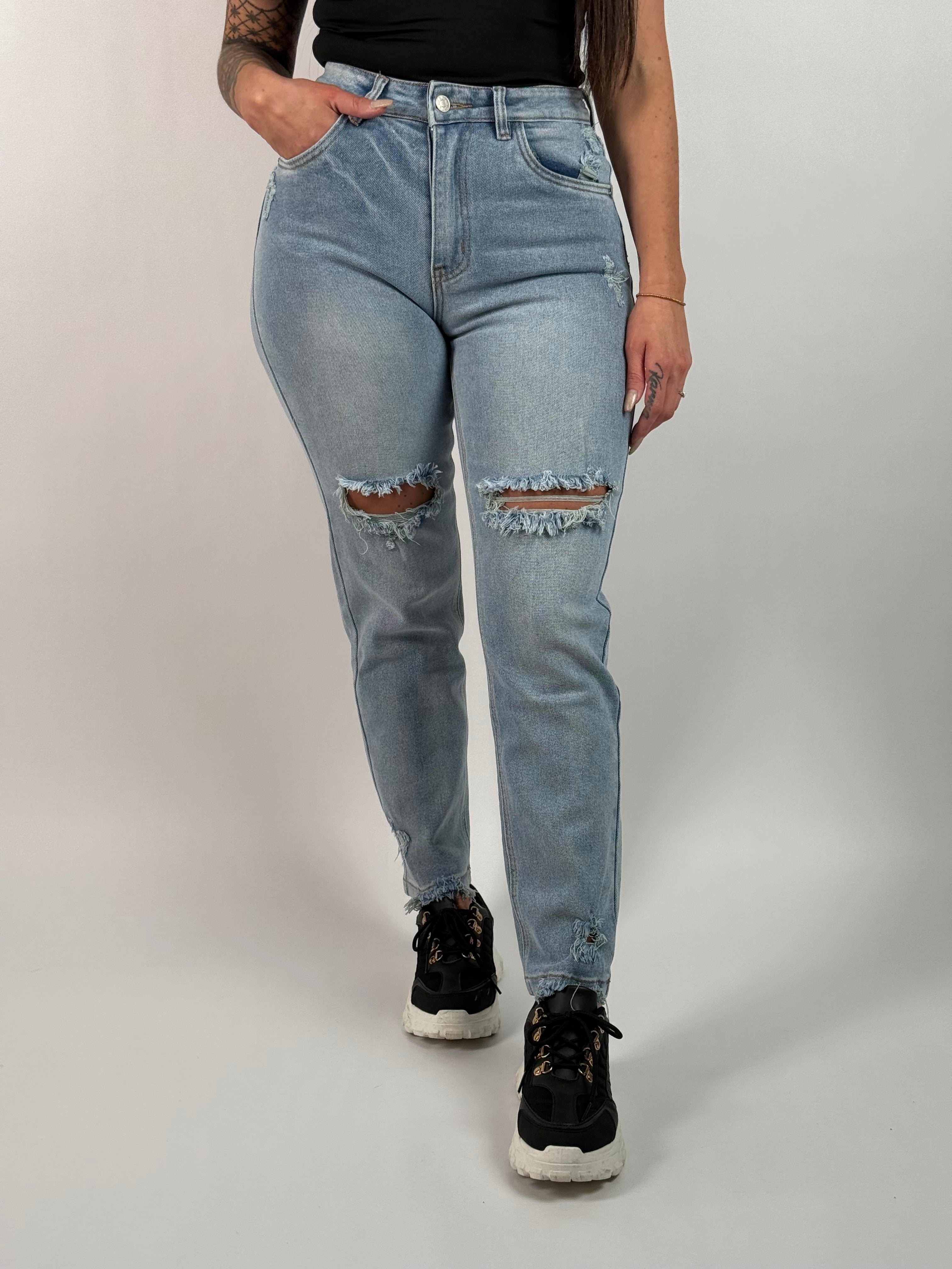Jeans K 712 Mom Blauw
