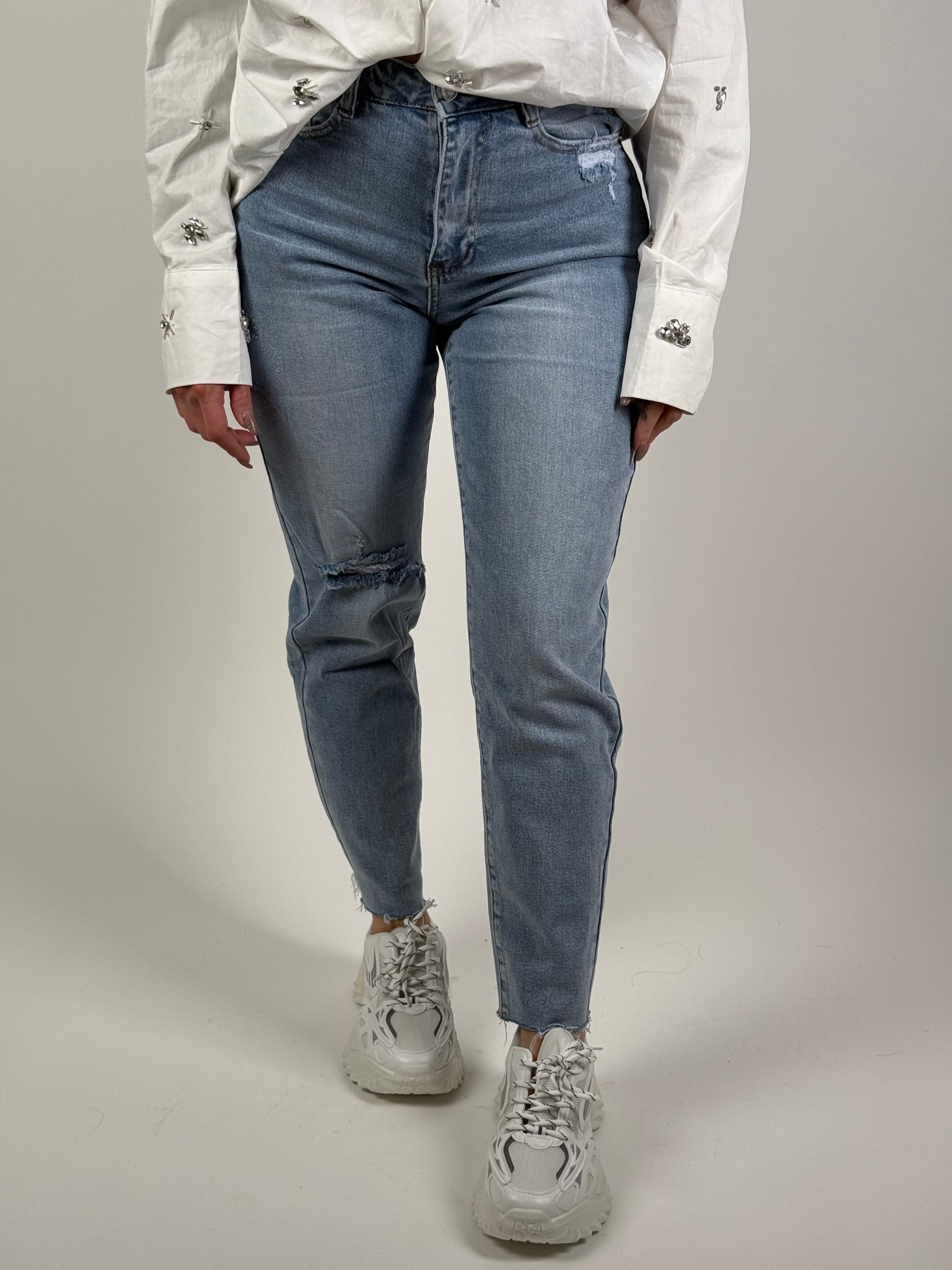 Jeans L 093-11 Mom Blauw