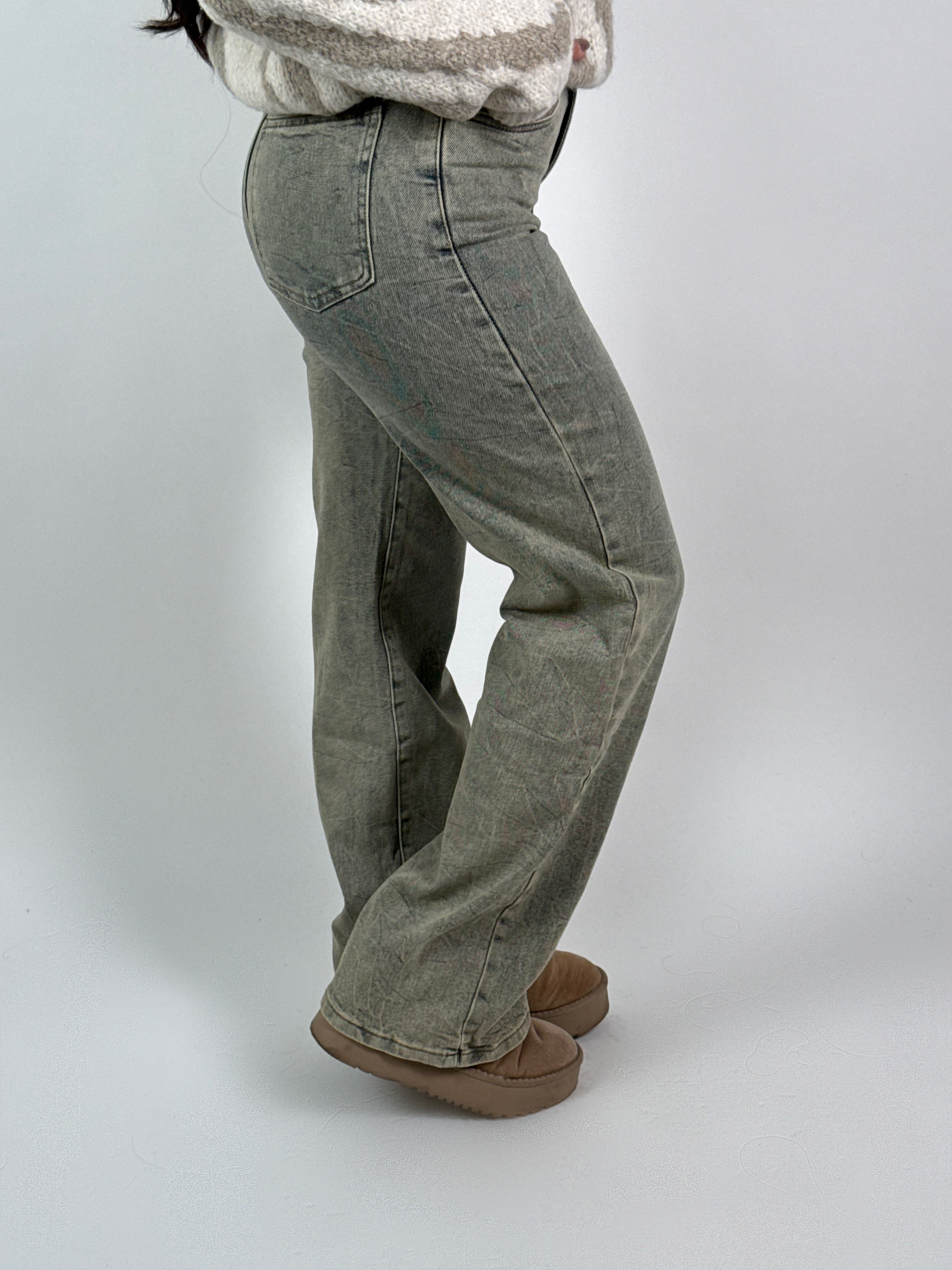 Jeans V 8314 Wide Leg Blauw/Beige