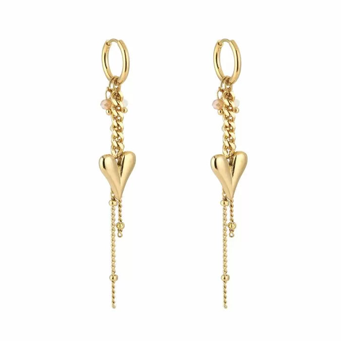 Oorbel 17323 Goud/Beige