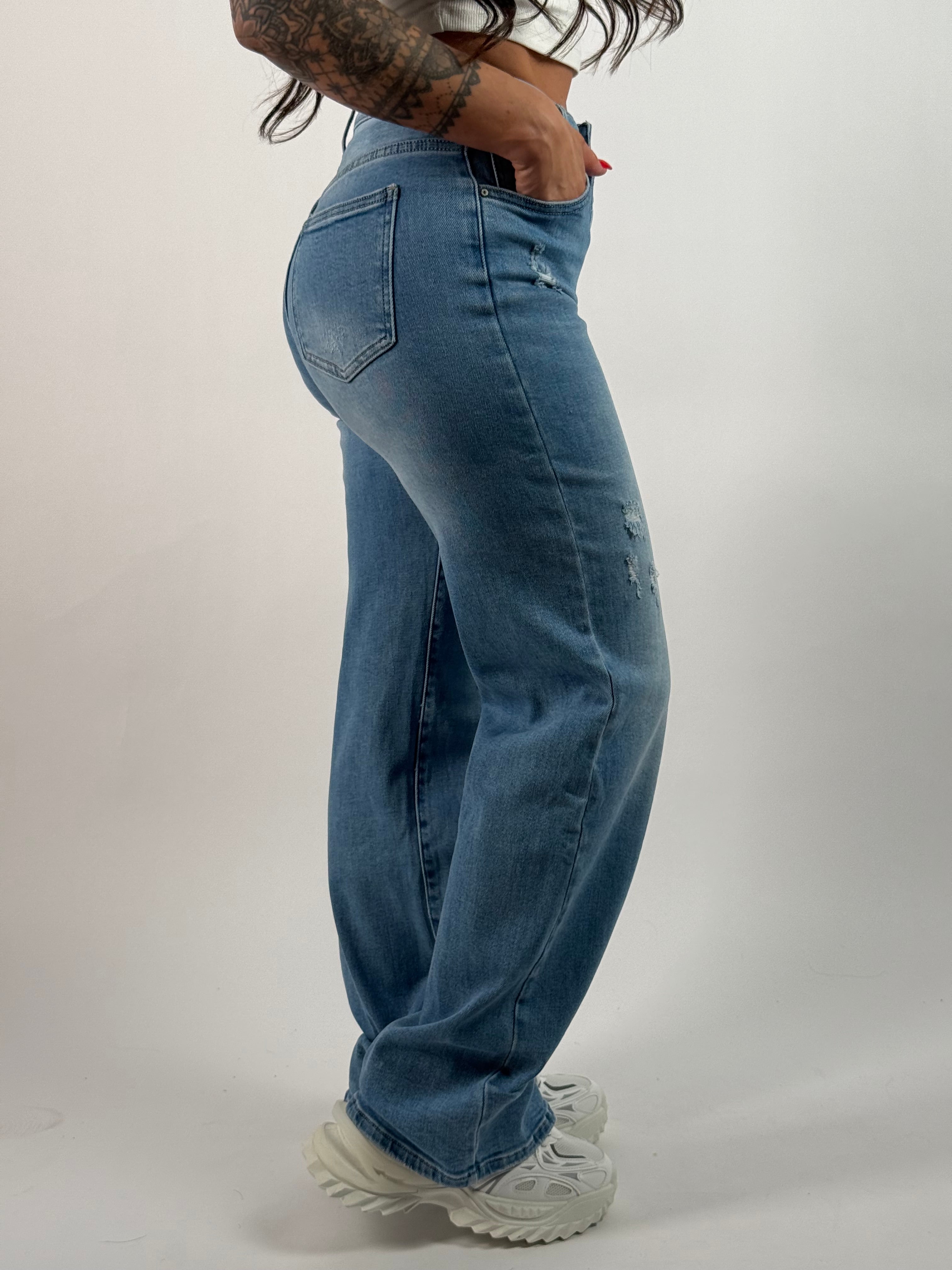 Jeans H 6647-1 Wide Leg Blauw