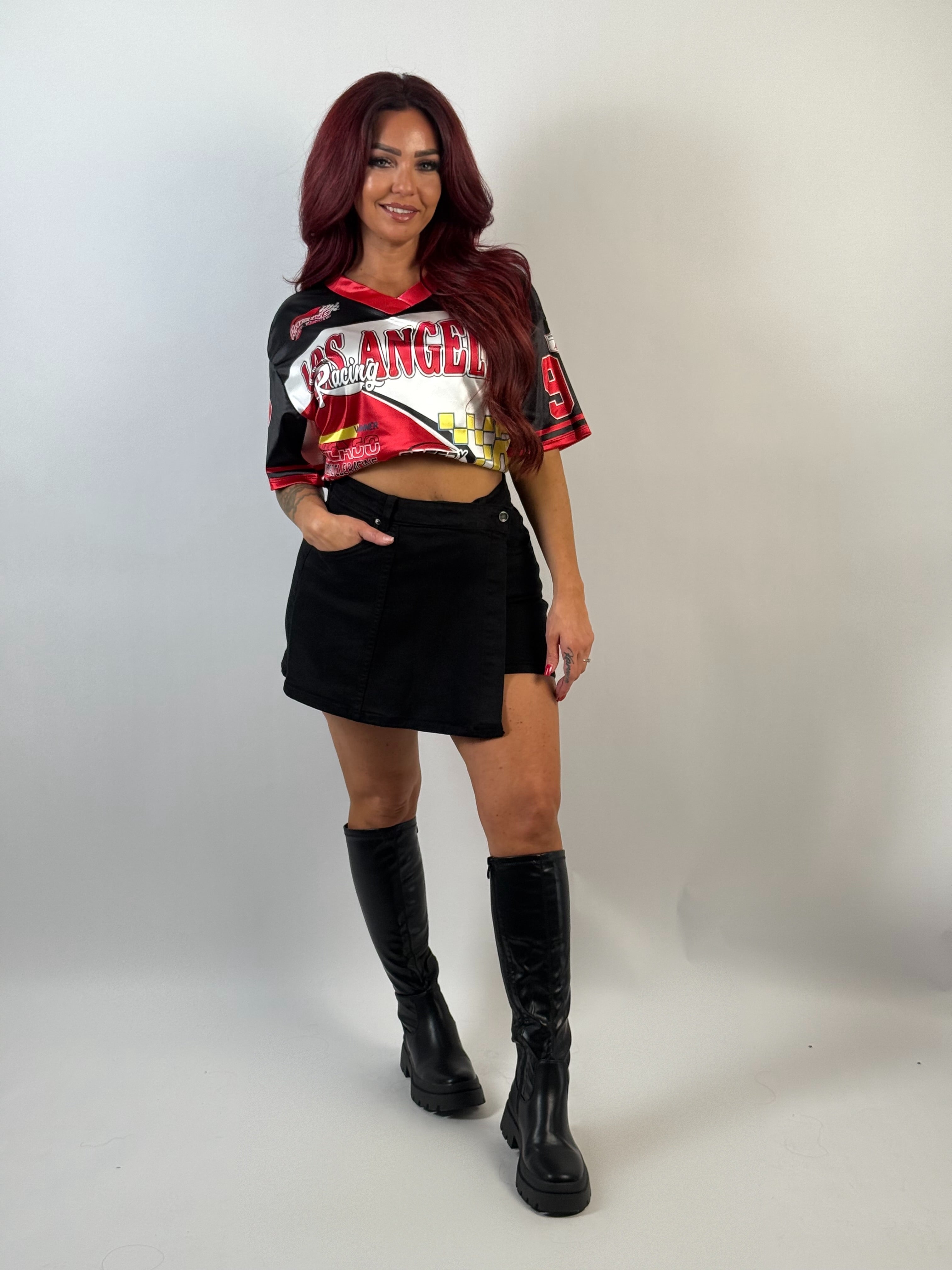 Shirt Base 988 Zwart/Rood